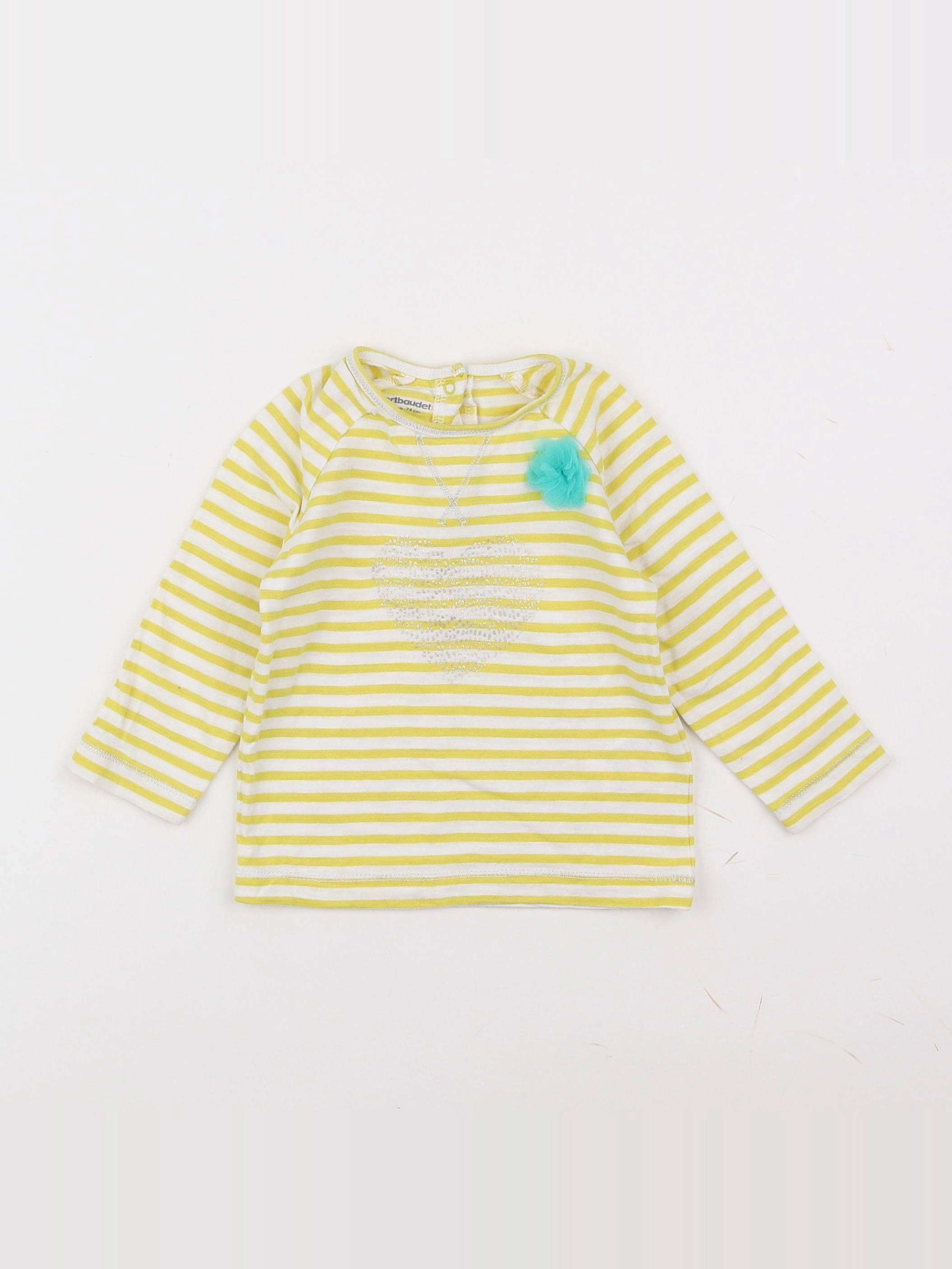 Vertbaudet - tee-shirt jaune - 12 mois