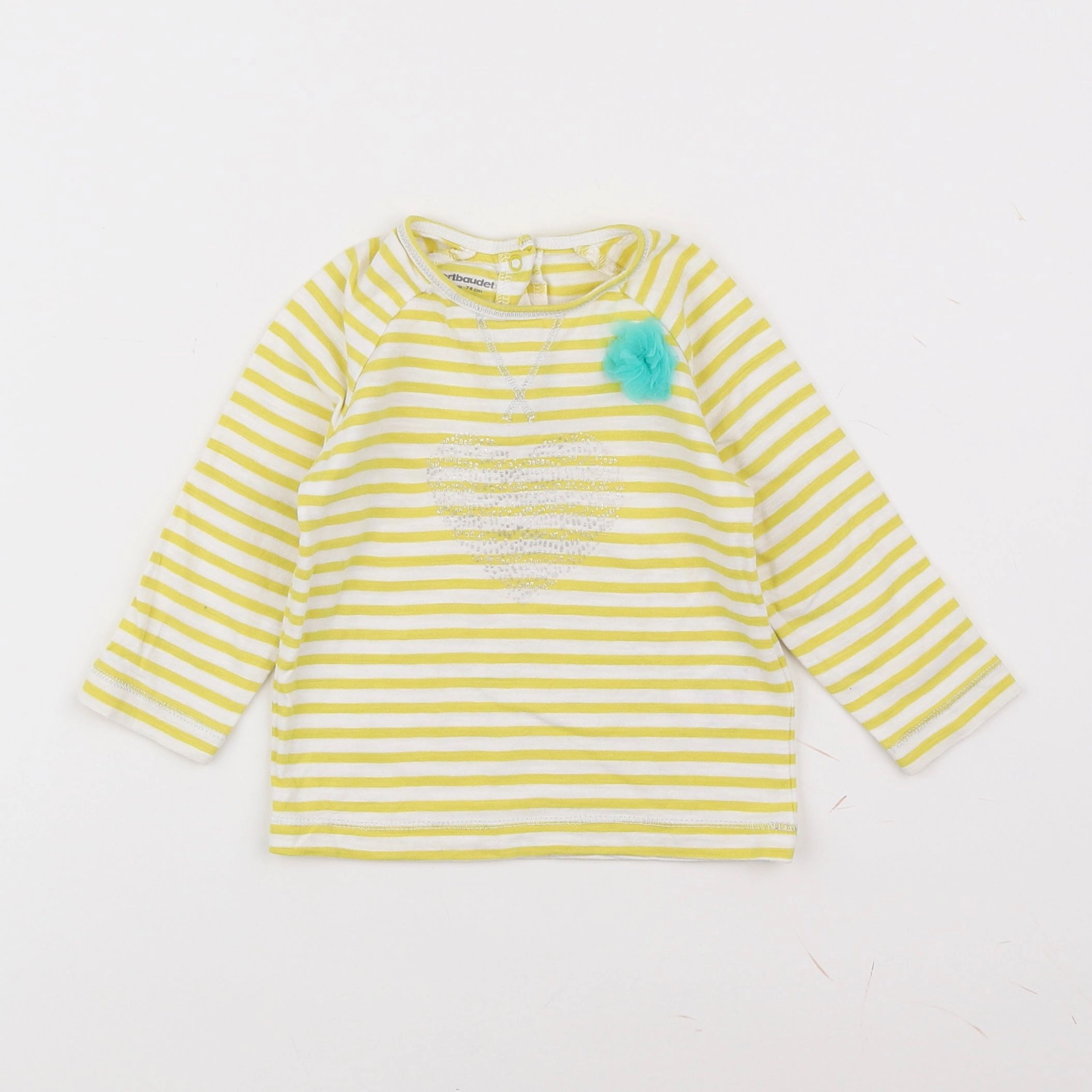 Vertbaudet - tee-shirt jaune - 12 mois