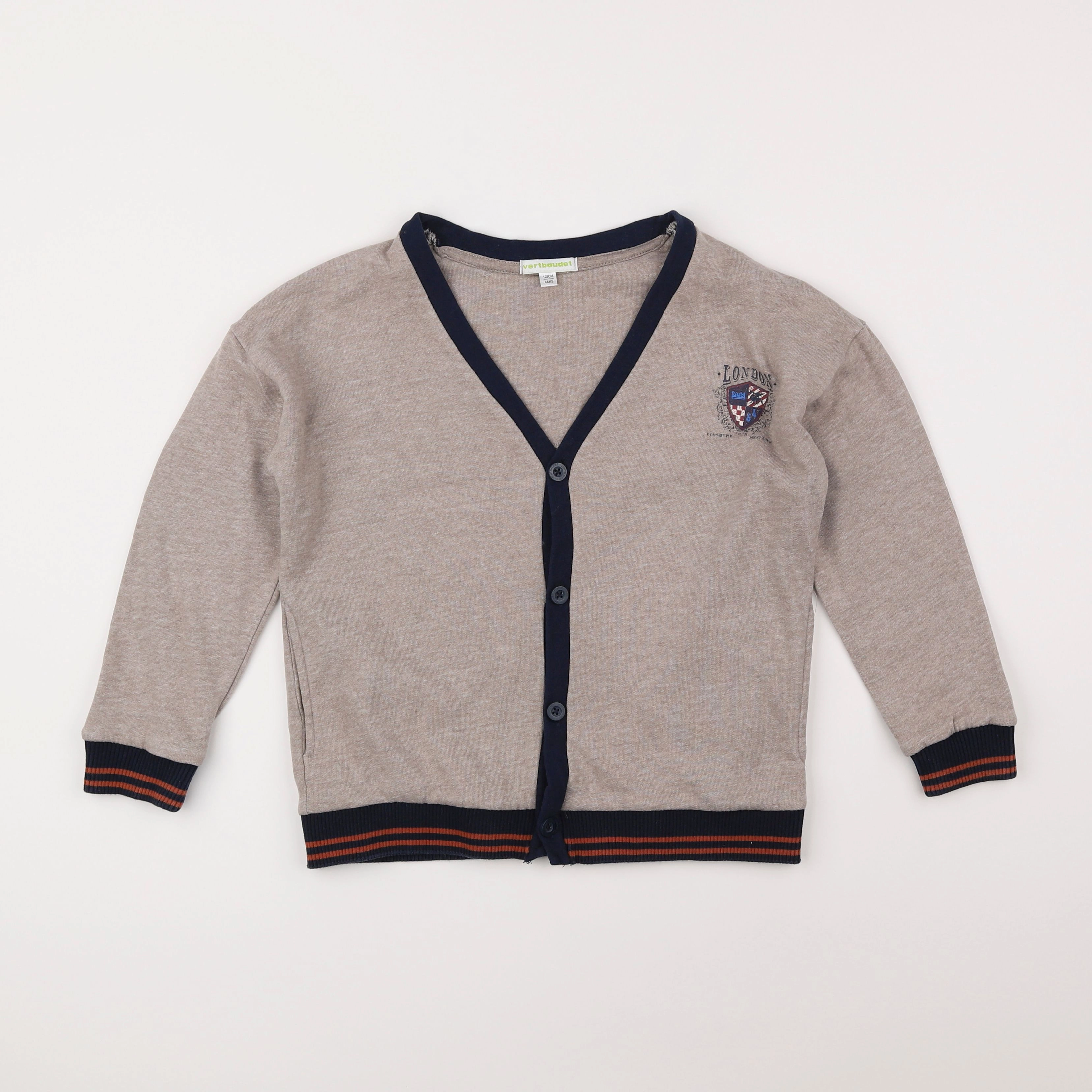 Vertbaudet - sweat beige - 8 ans