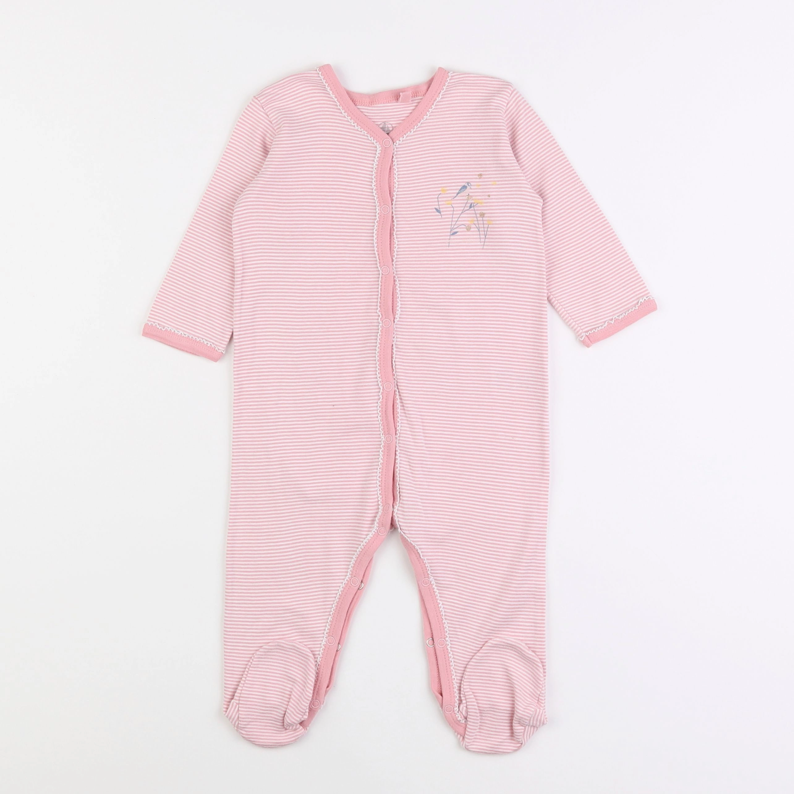 Petit Bateau - pyjama coton rose - 12 mois