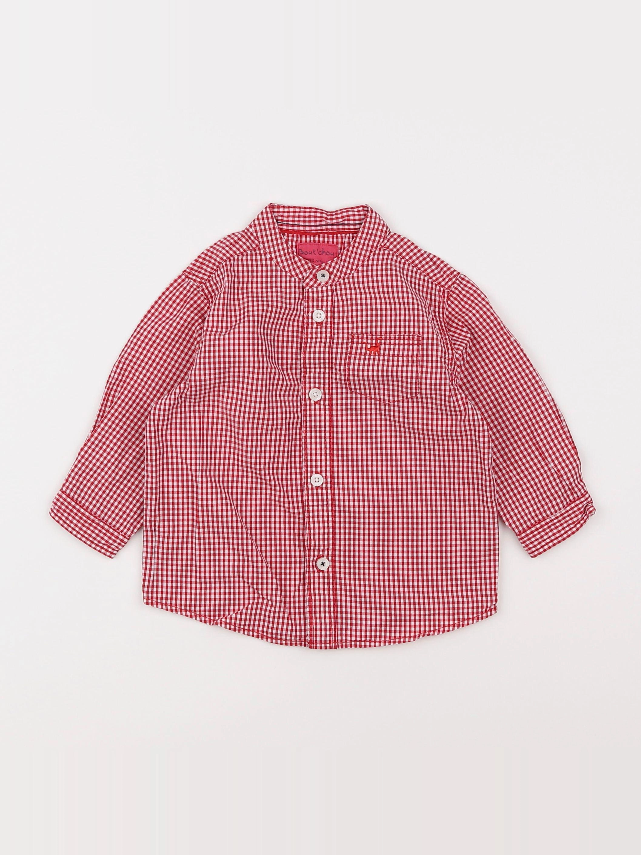 Boutchou - chemise rouge - 12 mois