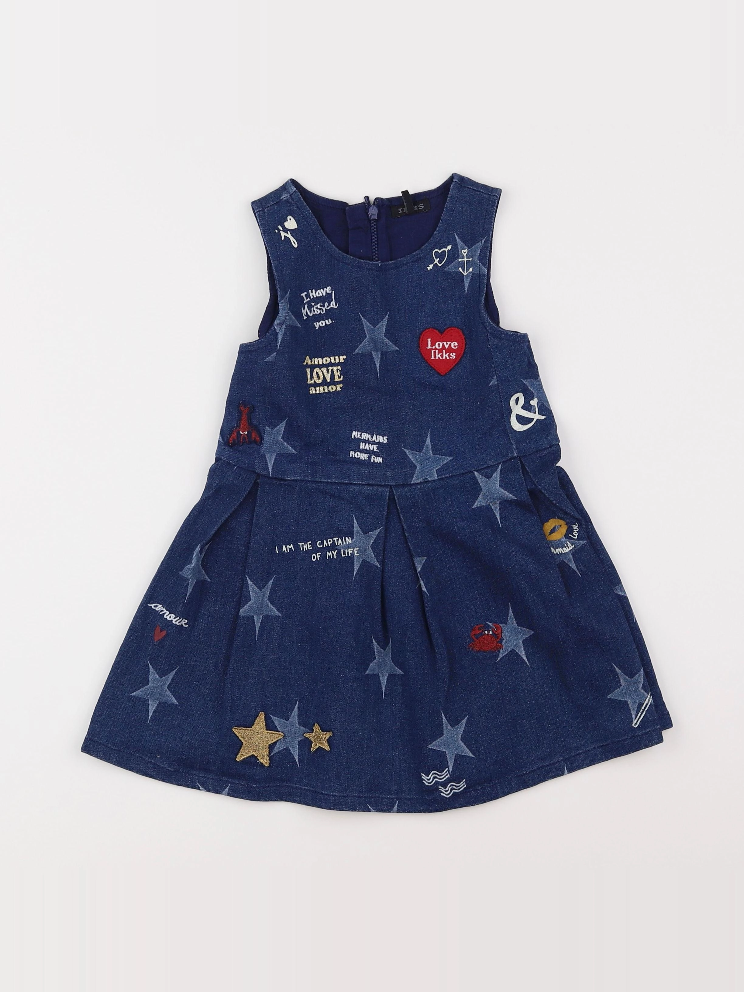 IKKS - robe bleu - 3 ans