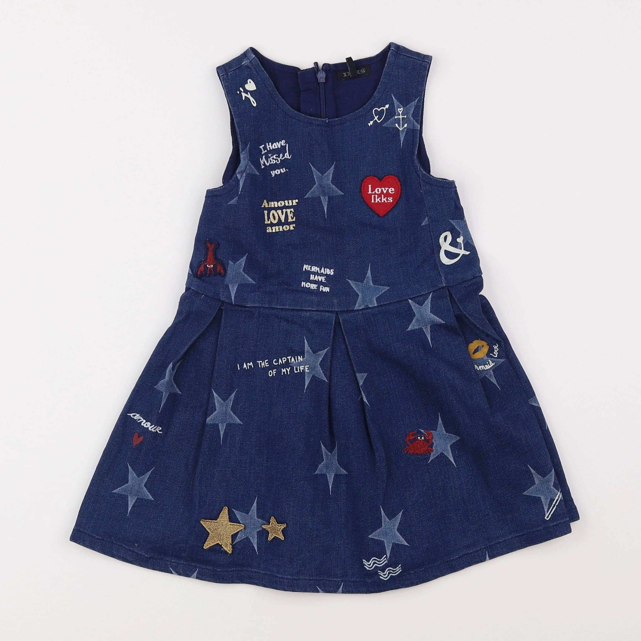 IKKS - robe bleu - 3 ans
