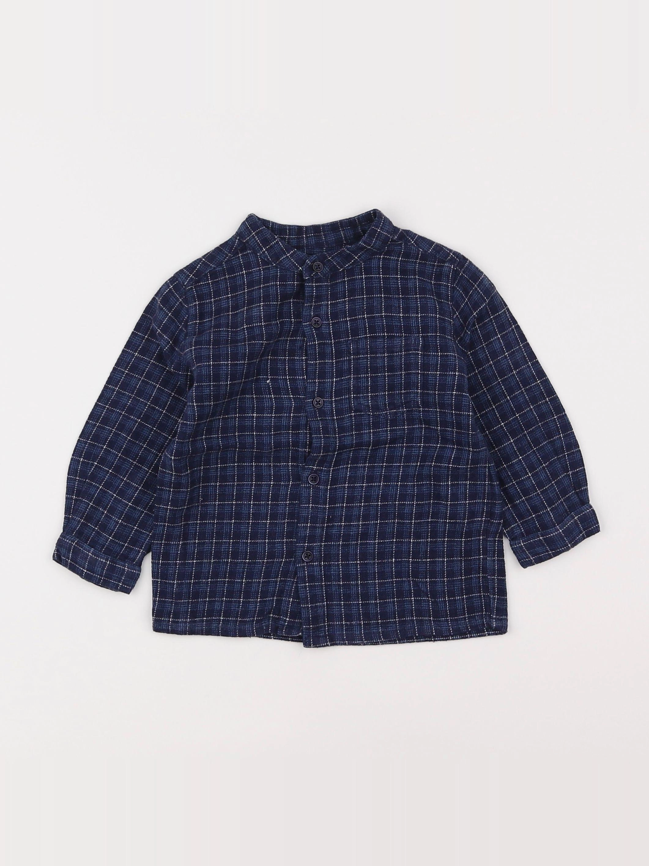 Boutchou - chemise bleu - 12 mois