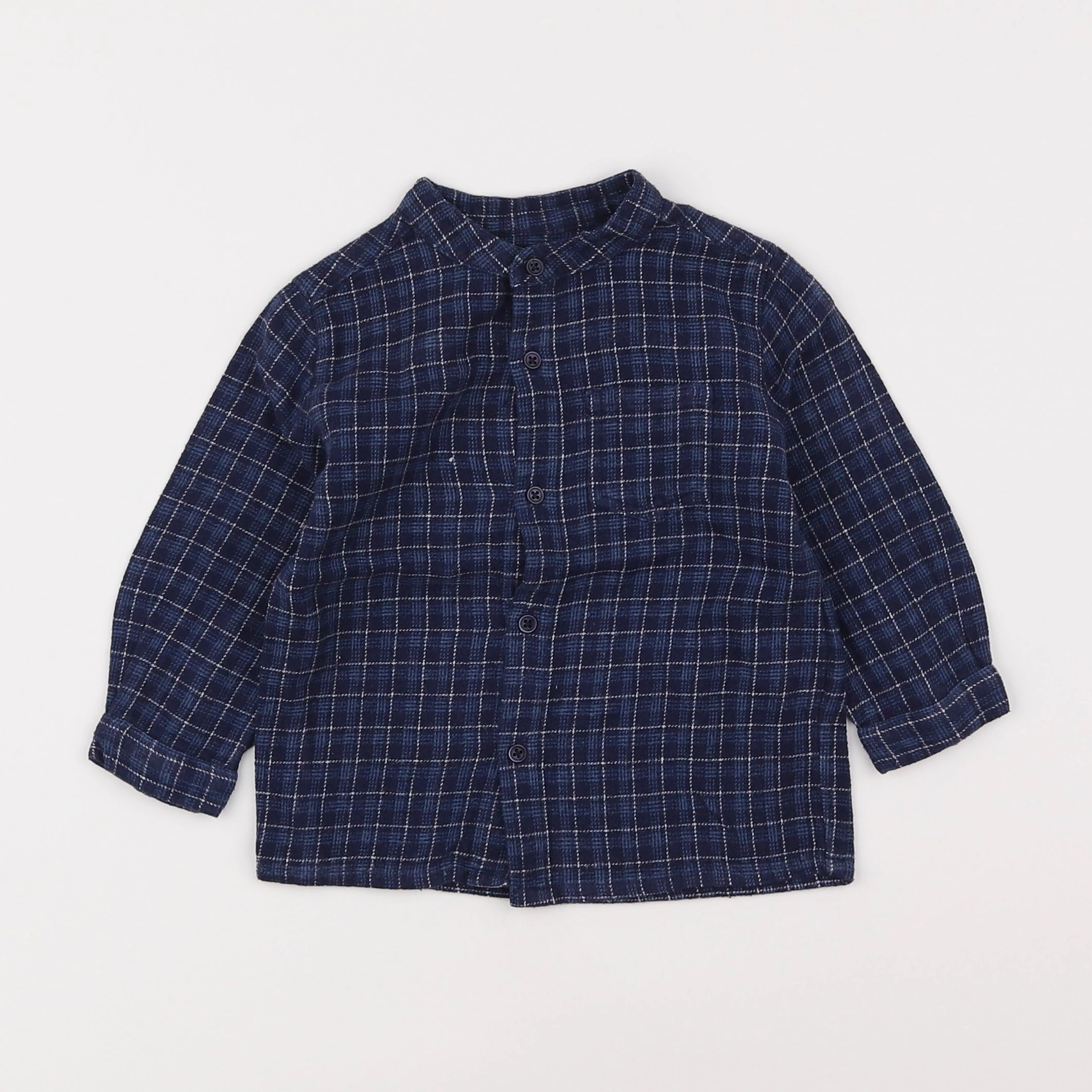 Boutchou - chemise bleu - 12 mois