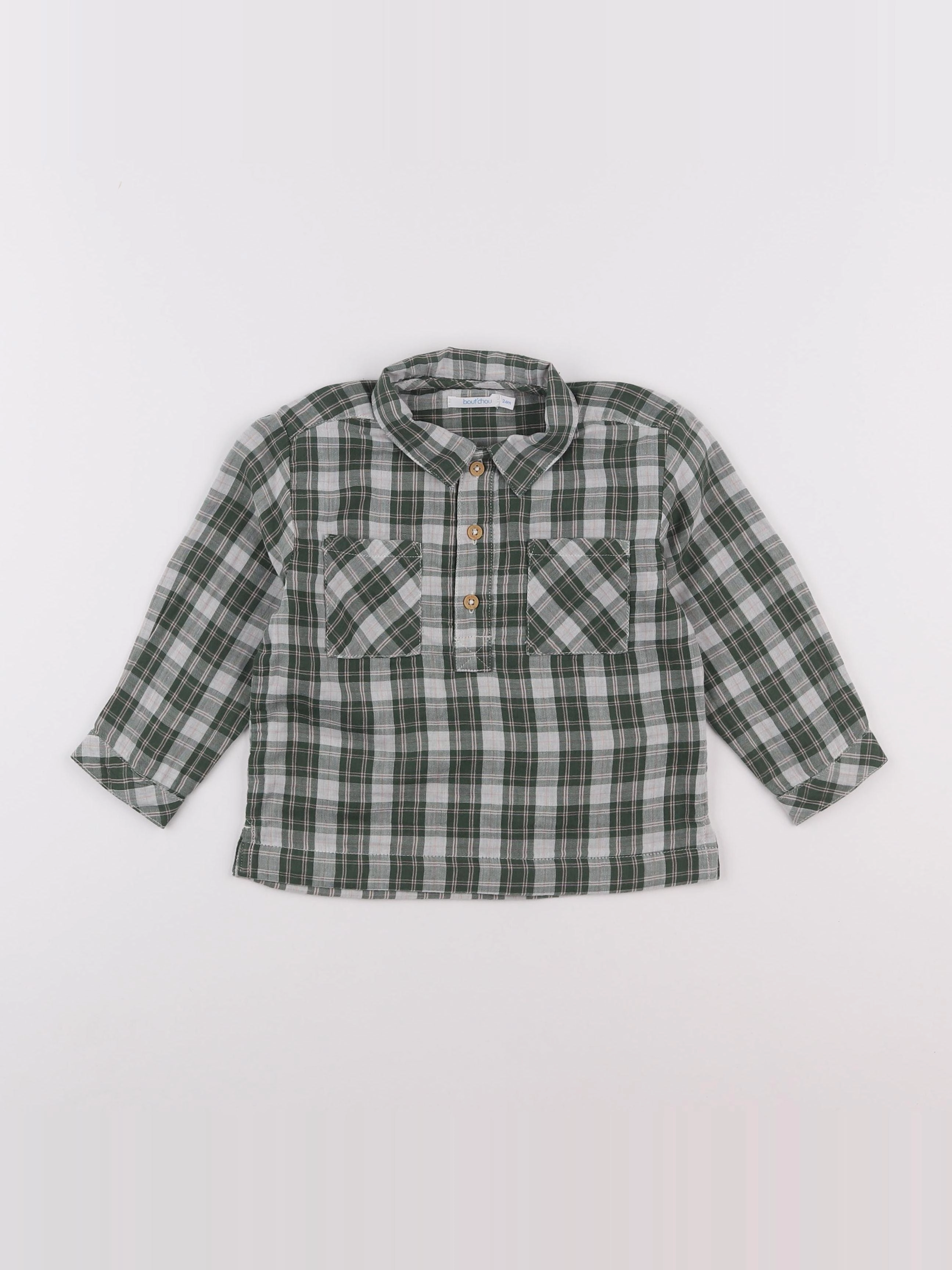 Boutchou - chemise vert - 2 ans