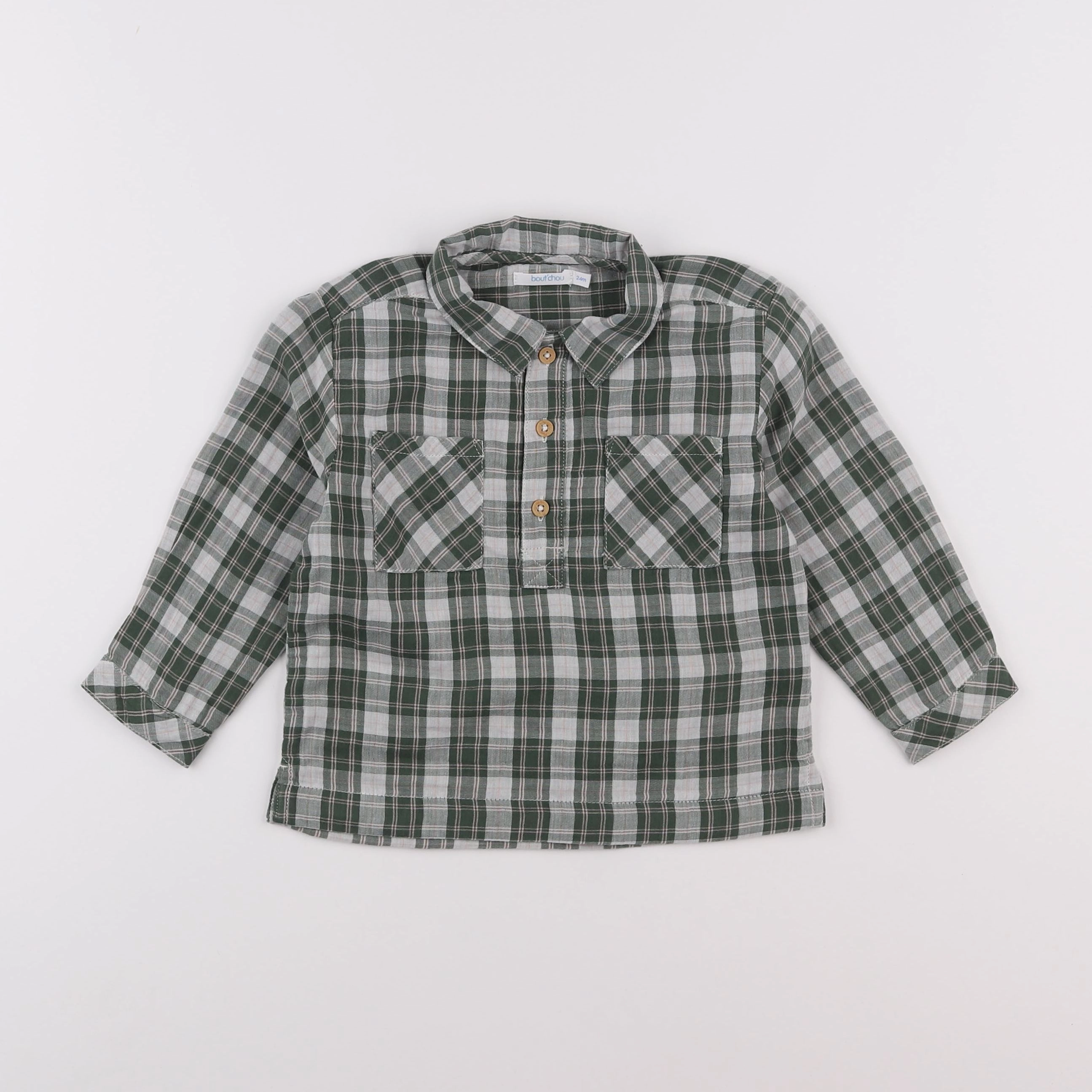 Boutchou - chemise vert - 2 ans