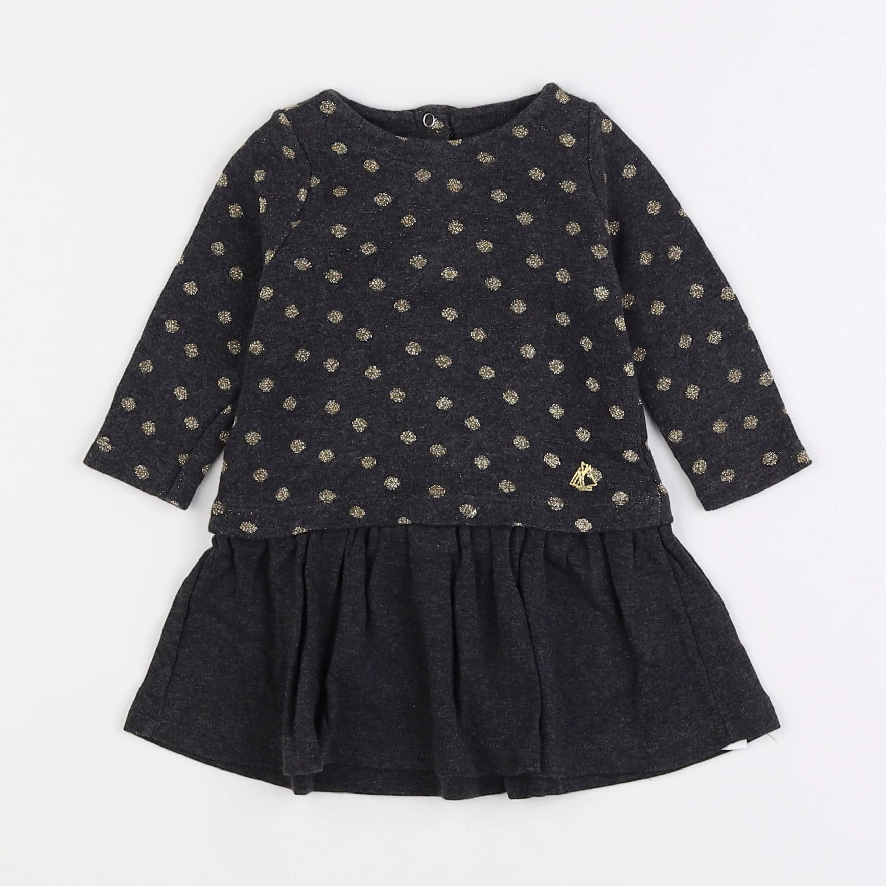 Petit Bateau - robe gris - 6 mois