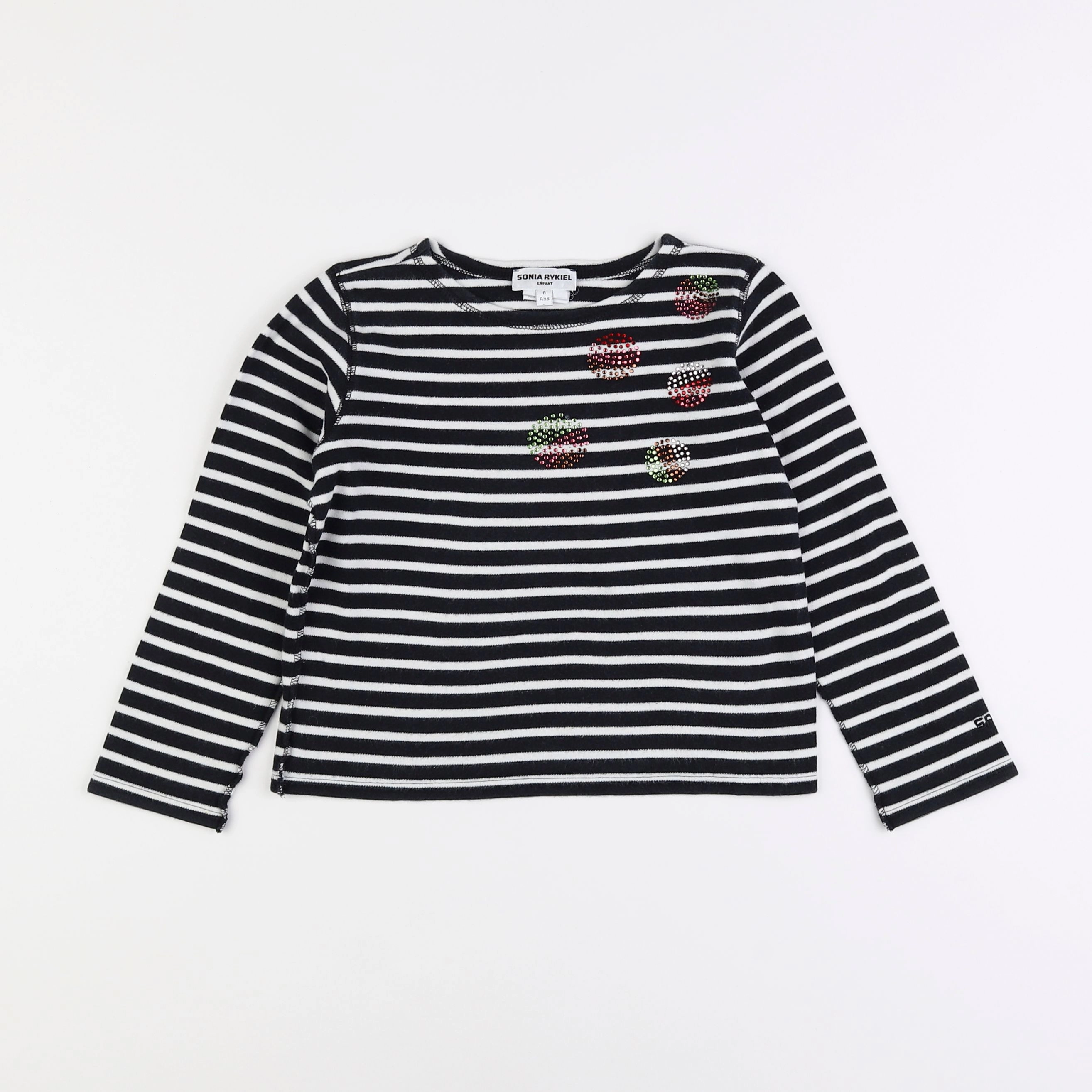 Sonia Rykiel - tee-shirt bleu, blanc - 6 ans