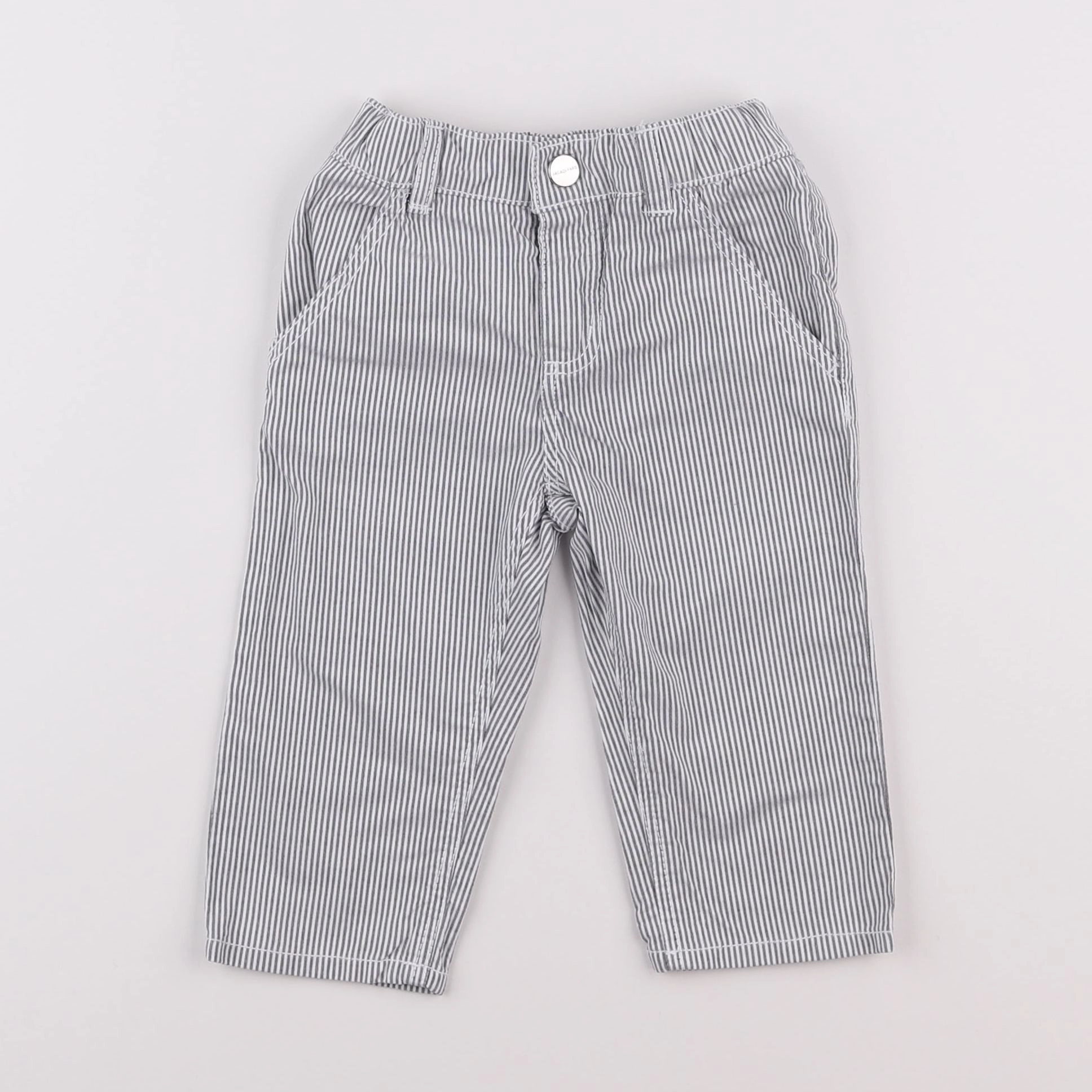 Jacadi - pantalon blanc, gris - 12 mois