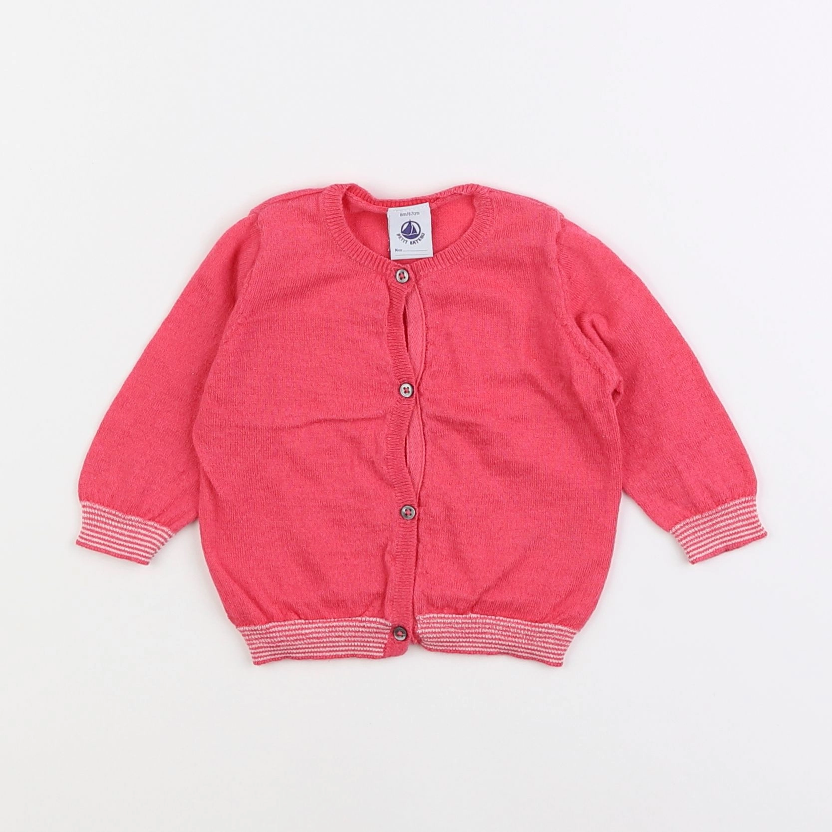 Petit Bateau - gilet rose - 6 mois