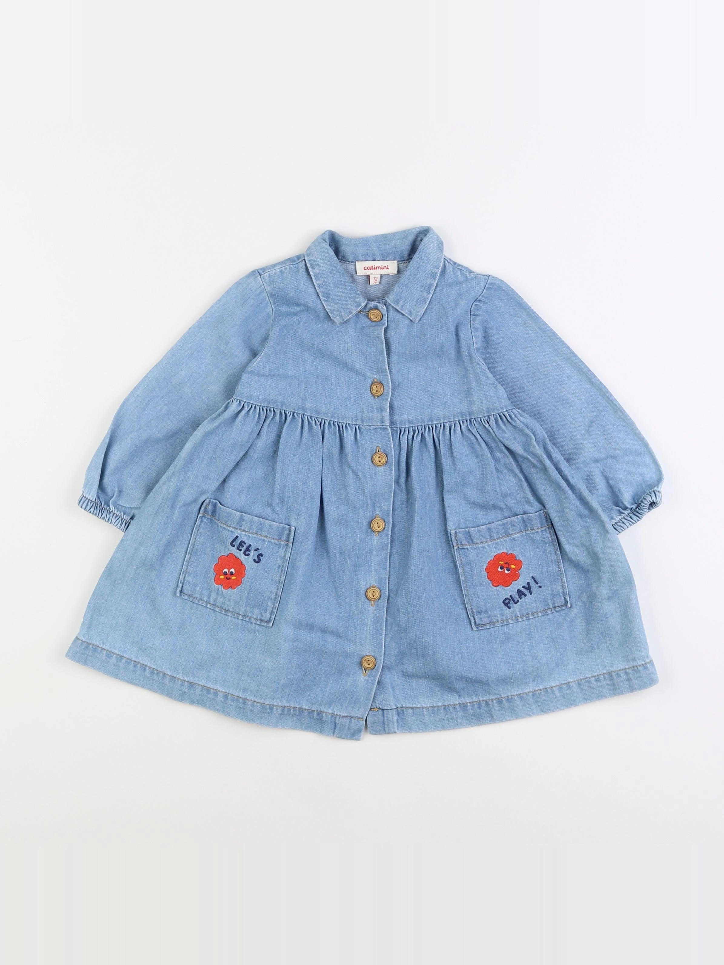 Catimini - robe bleu - 12 mois