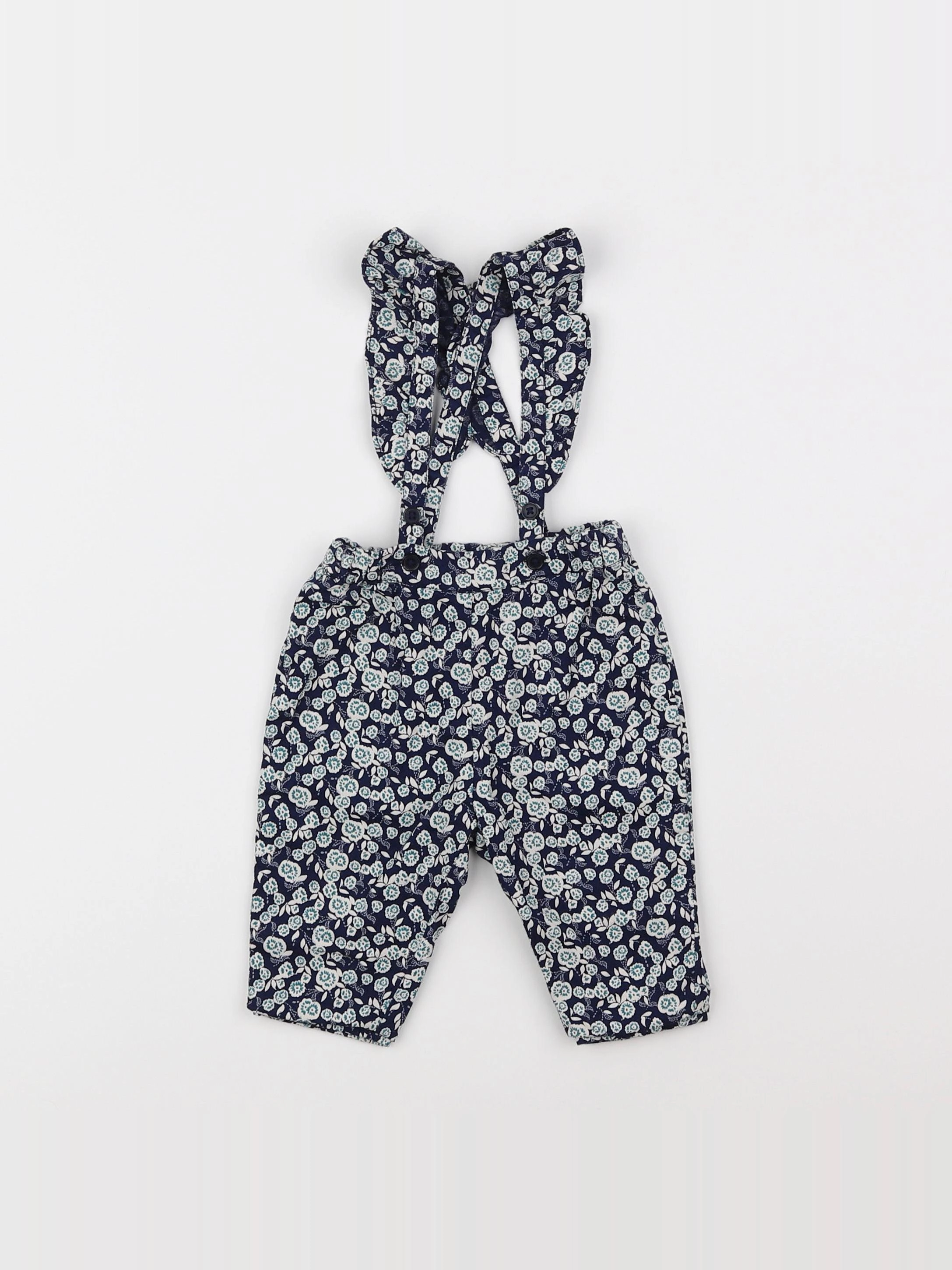 Boutchou - pantalon bleu, blanc - 1 mois