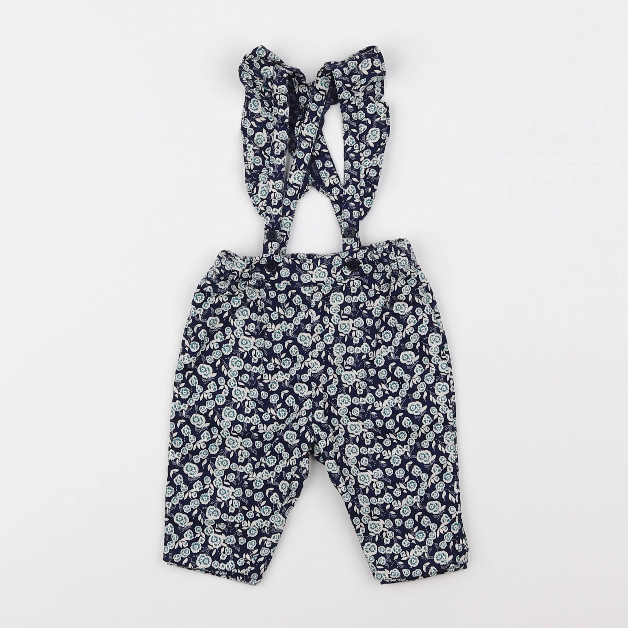 Boutchou - pantalon bleu, blanc - 1 mois