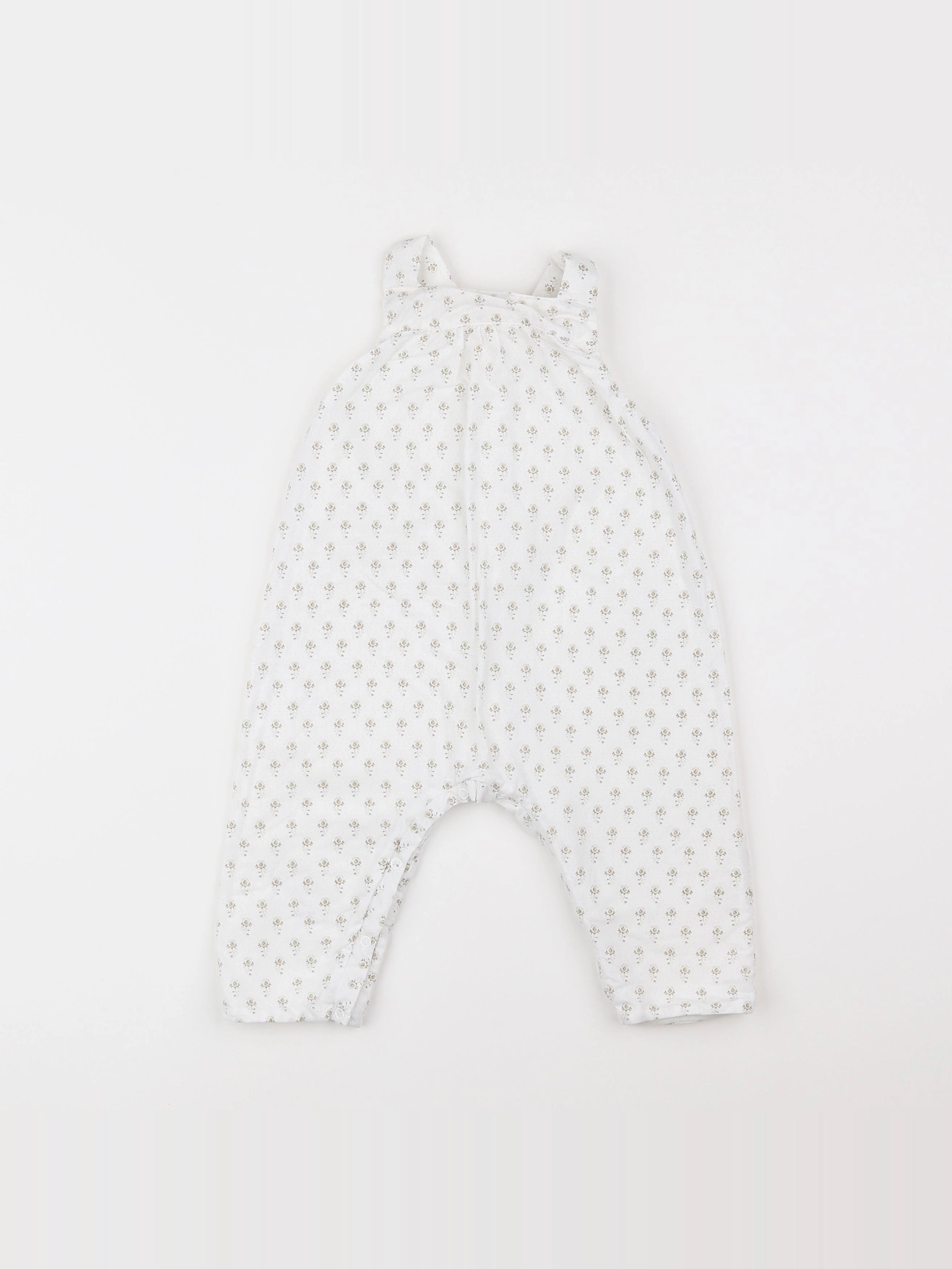 Petit Bateau - salopette blanc - 6 mois