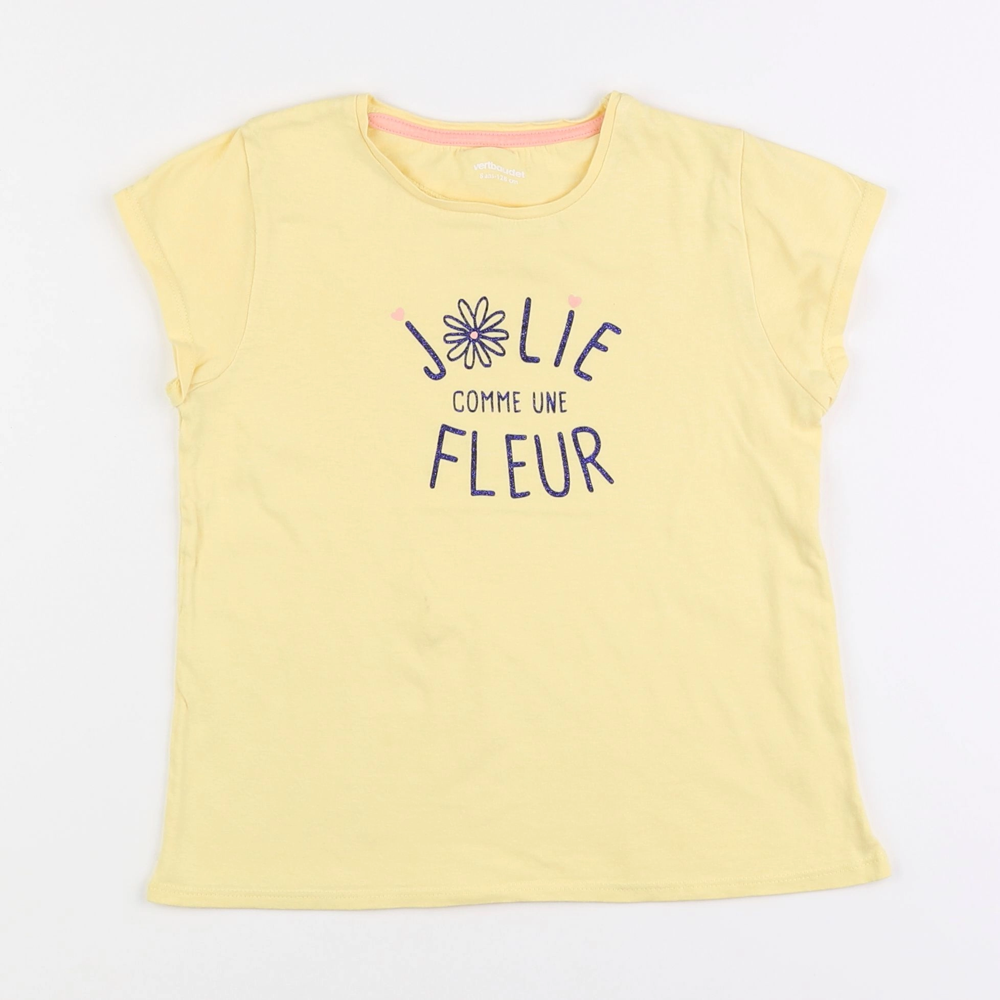 Vertbaudet - tee-shirt jaune - 8 ans
