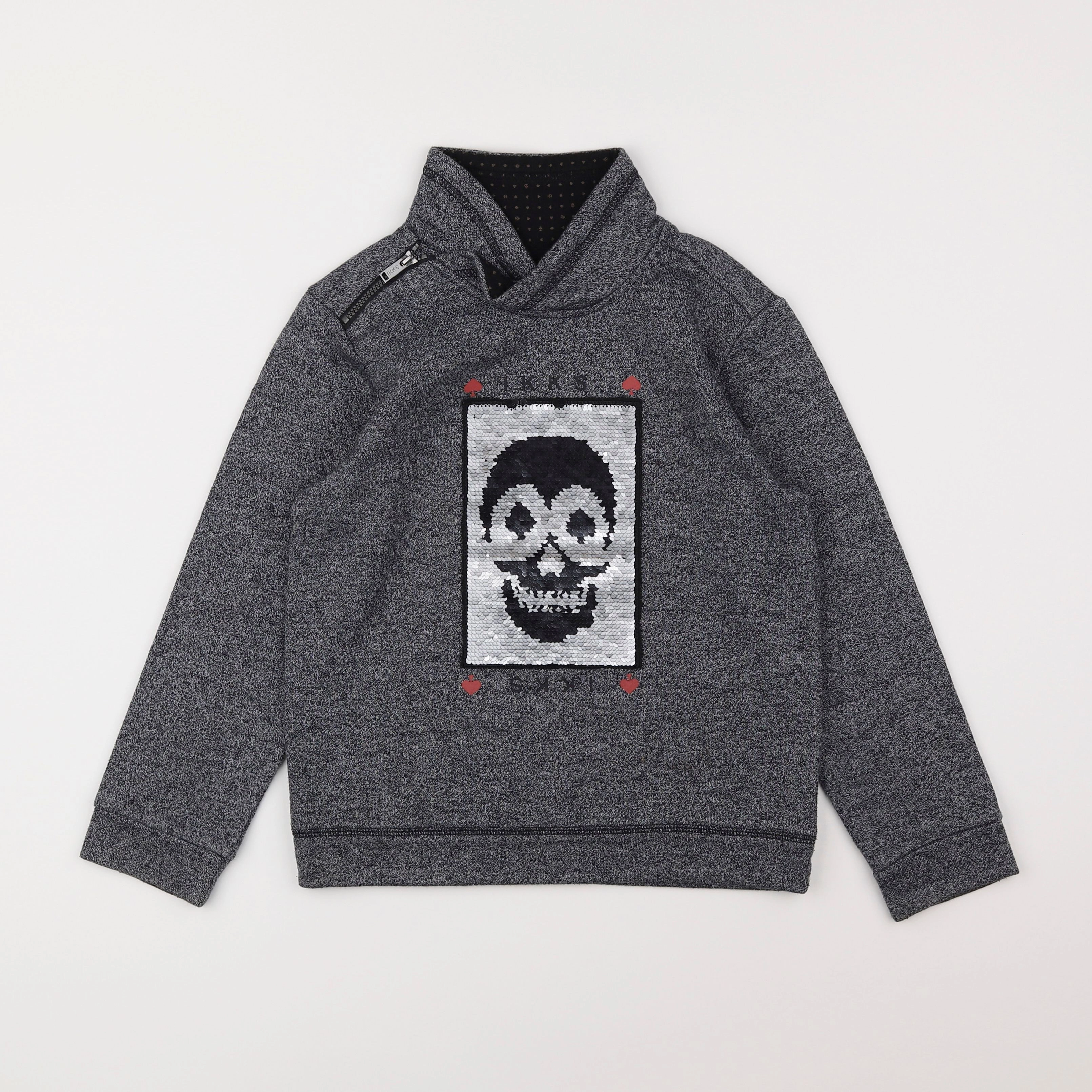 IKKS - sweat gris - 8 ans