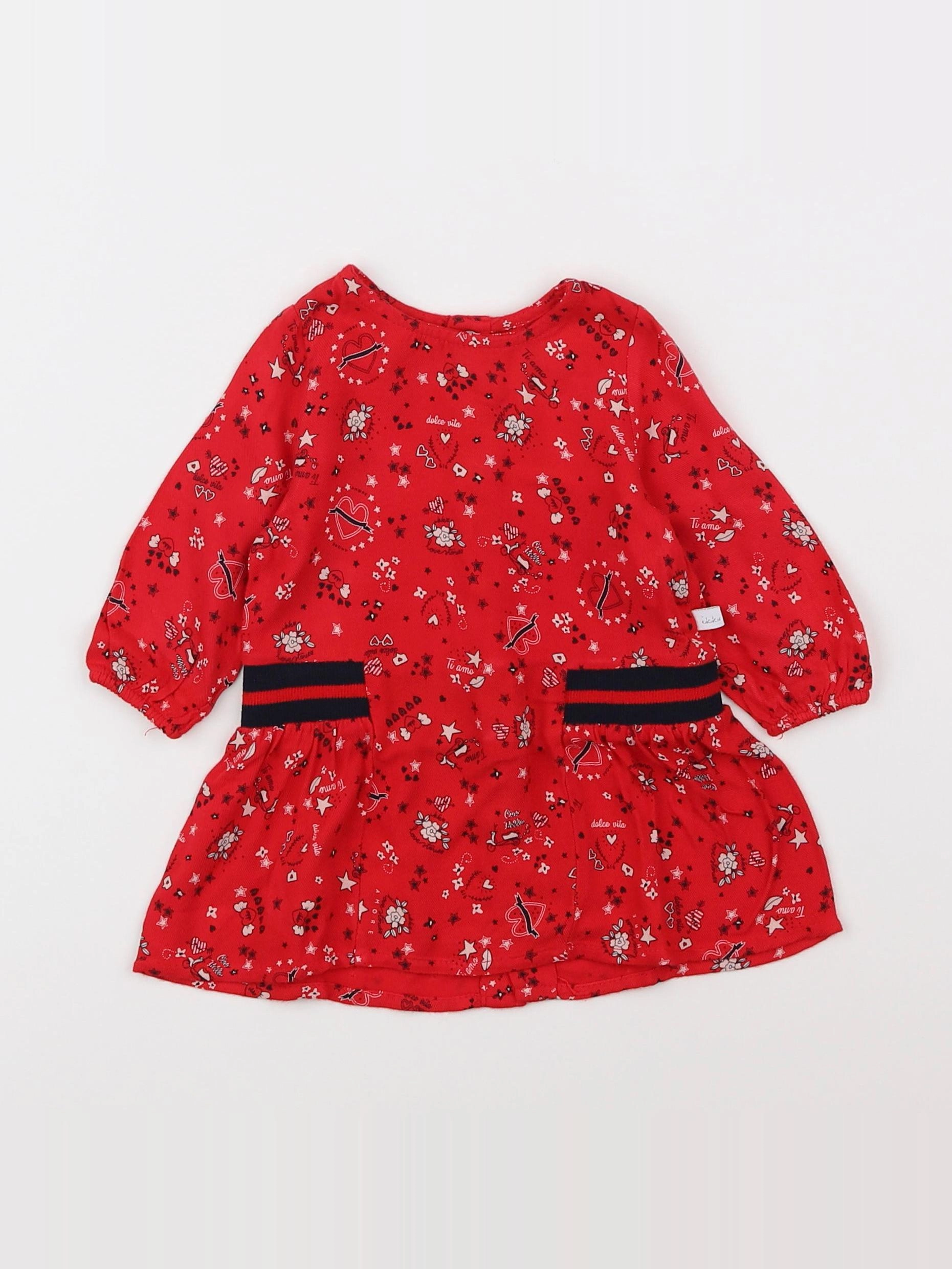 IKKS - robe rouge - 3 mois