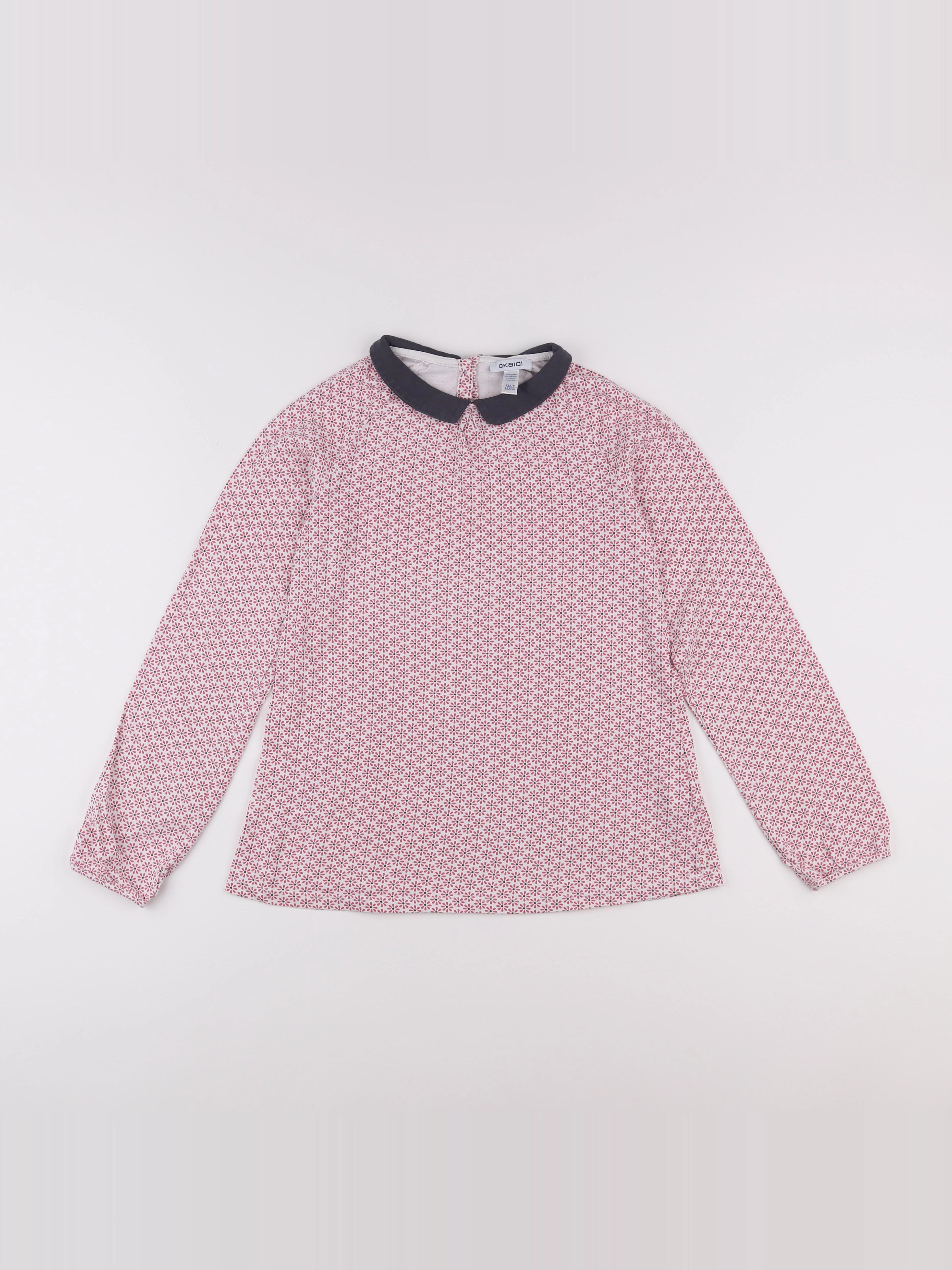 Okaidi - tee-shirt blanc, rouge - 12 ans