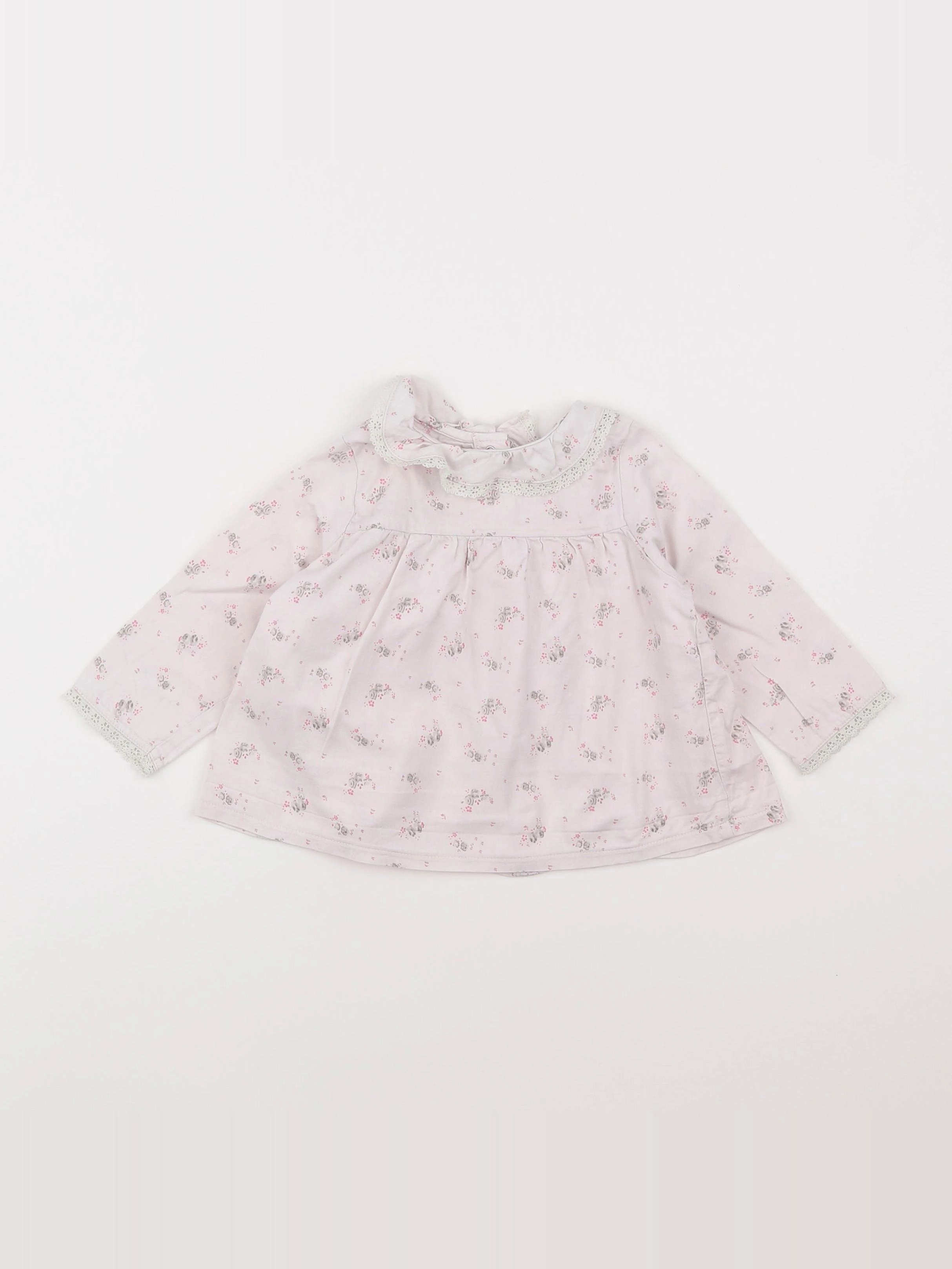 Petit Bateau - blouse rose - 12 mois