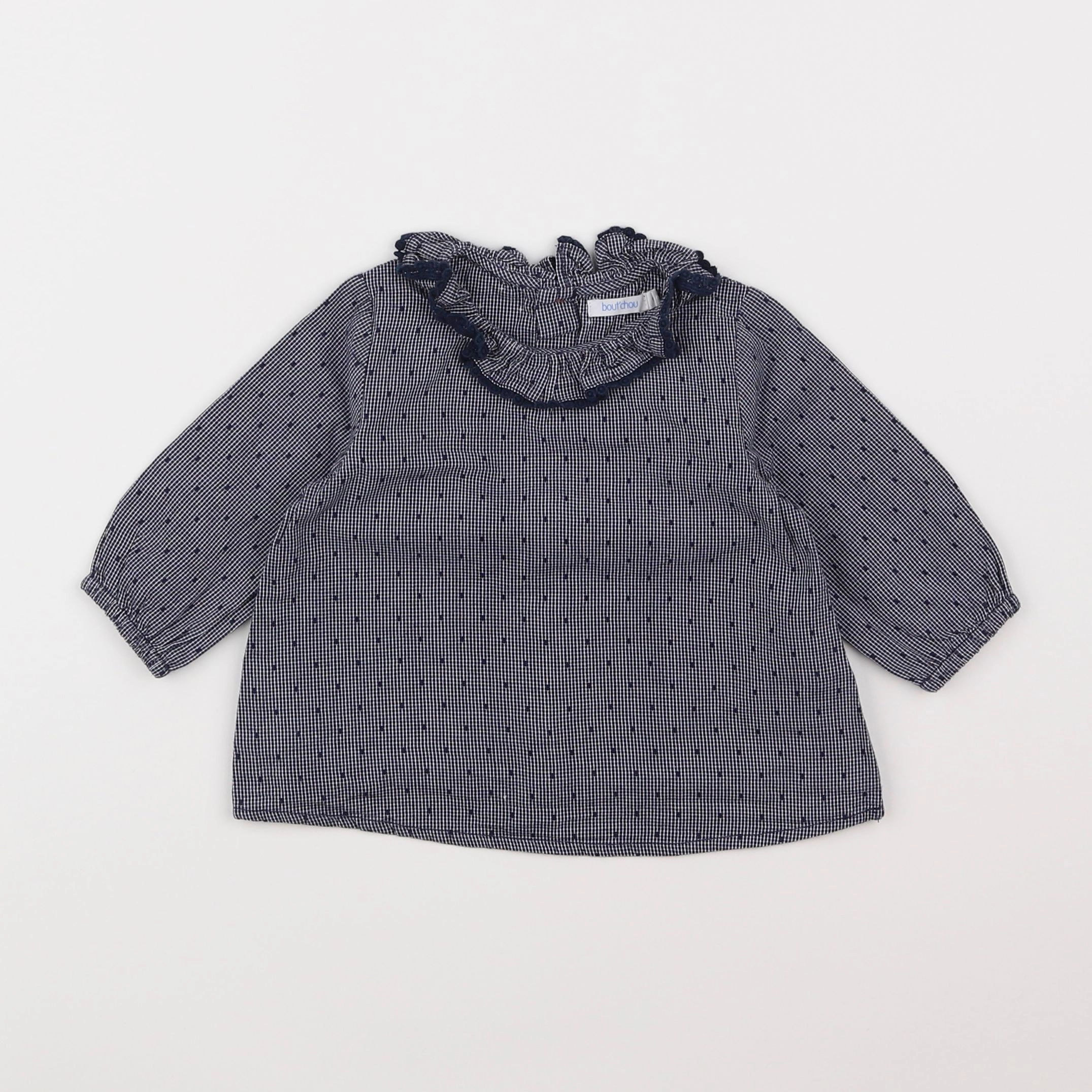 Boutchou - blouse bleu - 9 mois