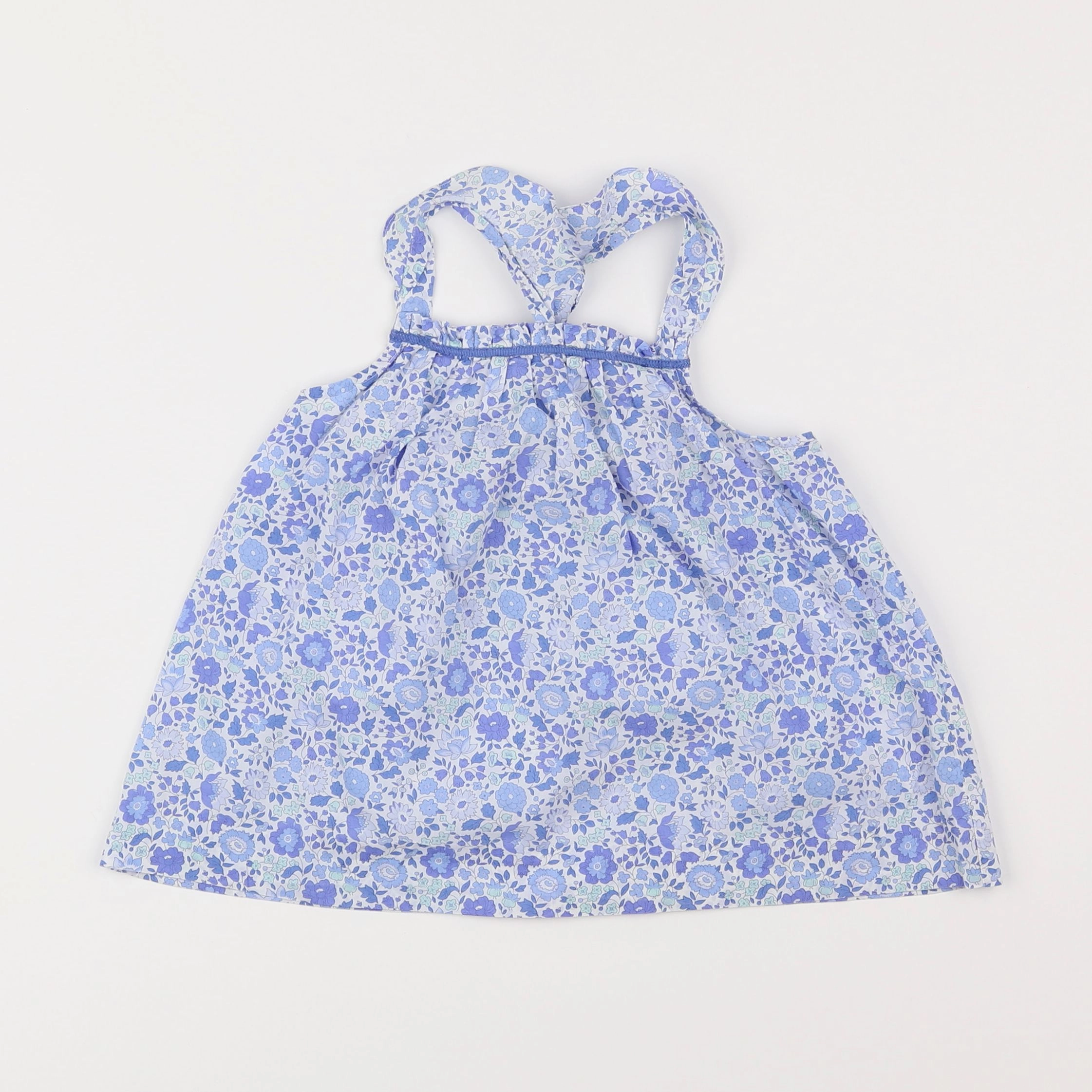 Jacadi - blouse liberty blanc, bleu - 5 ans