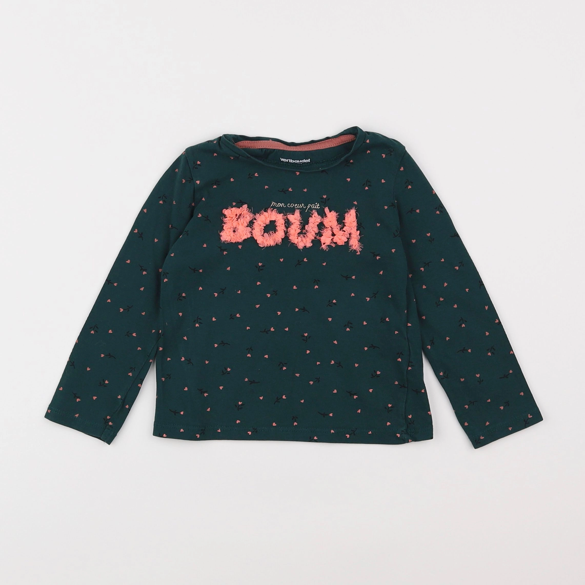 Vertbaudet - tee-shirt vert - 2 ans