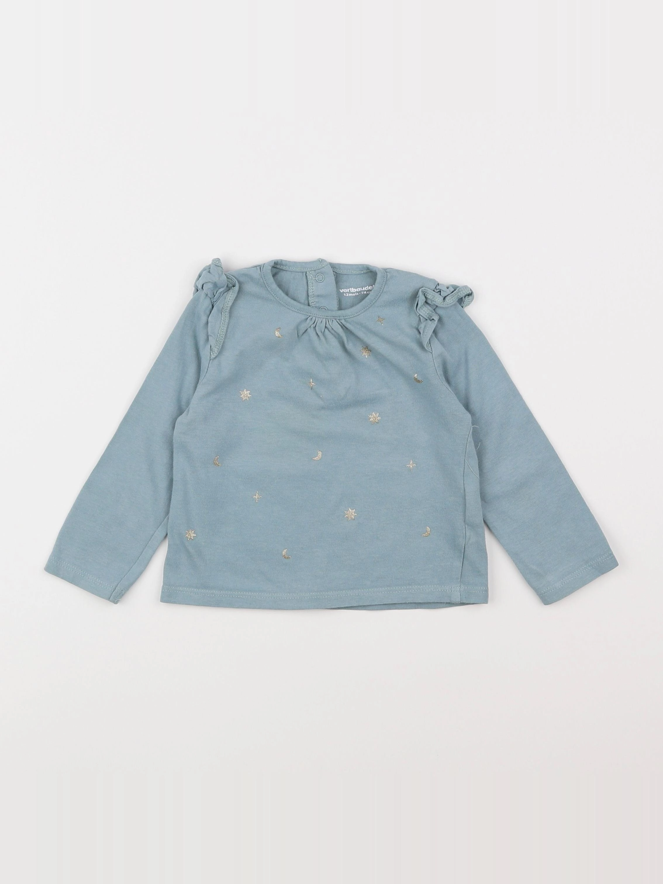 Vertbaudet - tee-shirt bleu - 12 mois