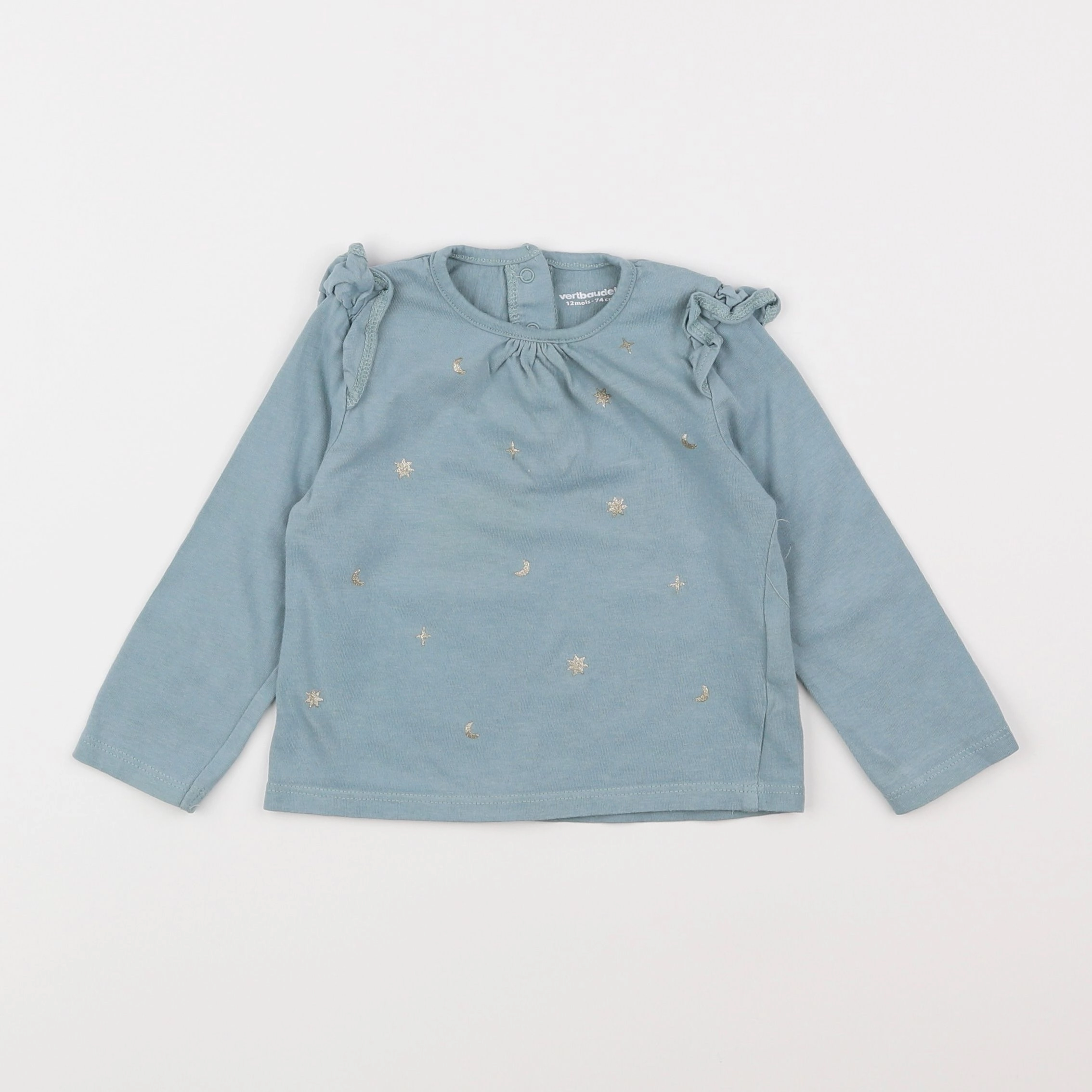 Vertbaudet - tee-shirt bleu - 12 mois