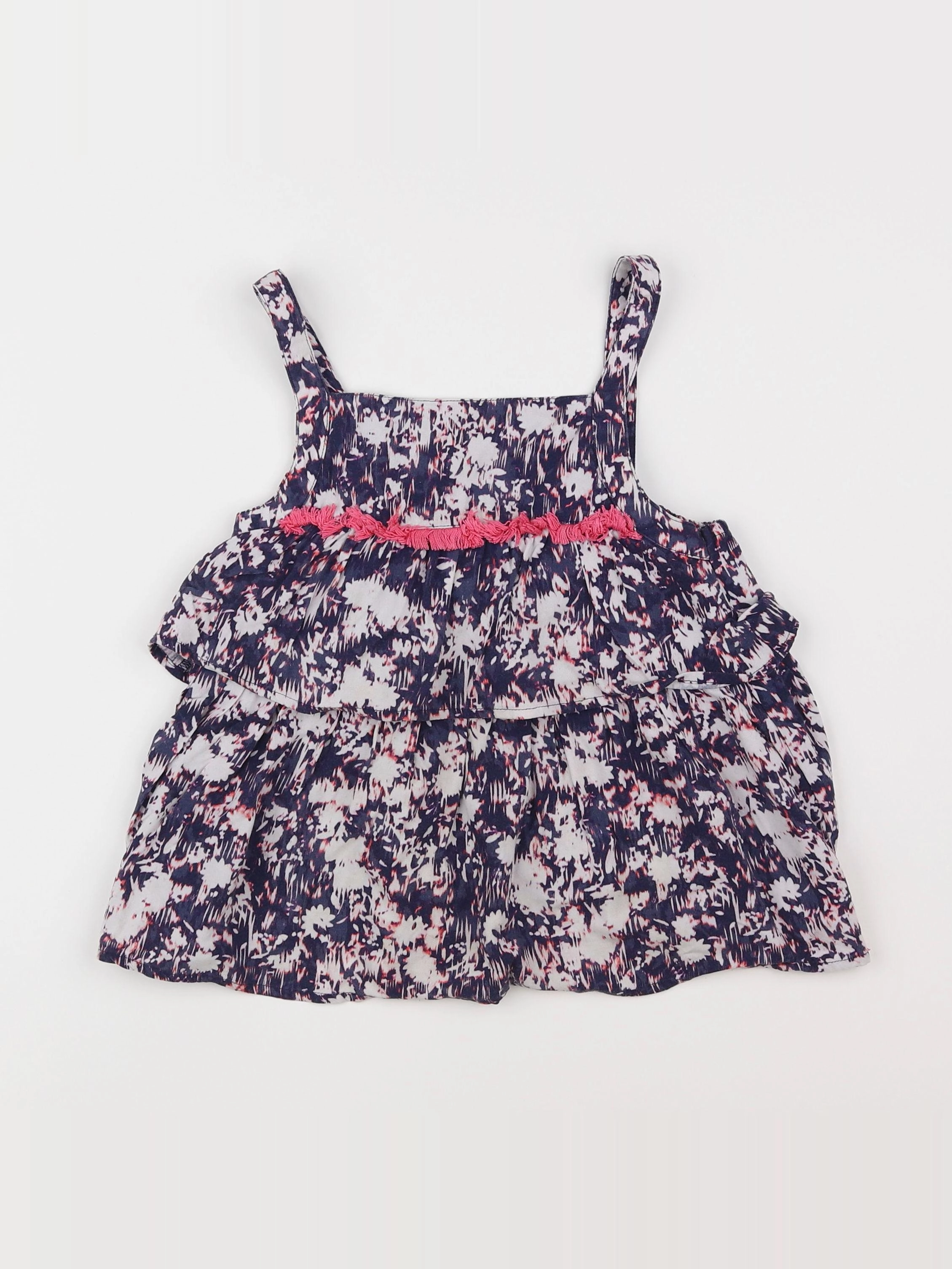 IKKS - blouse violet, blanc - 8 ans