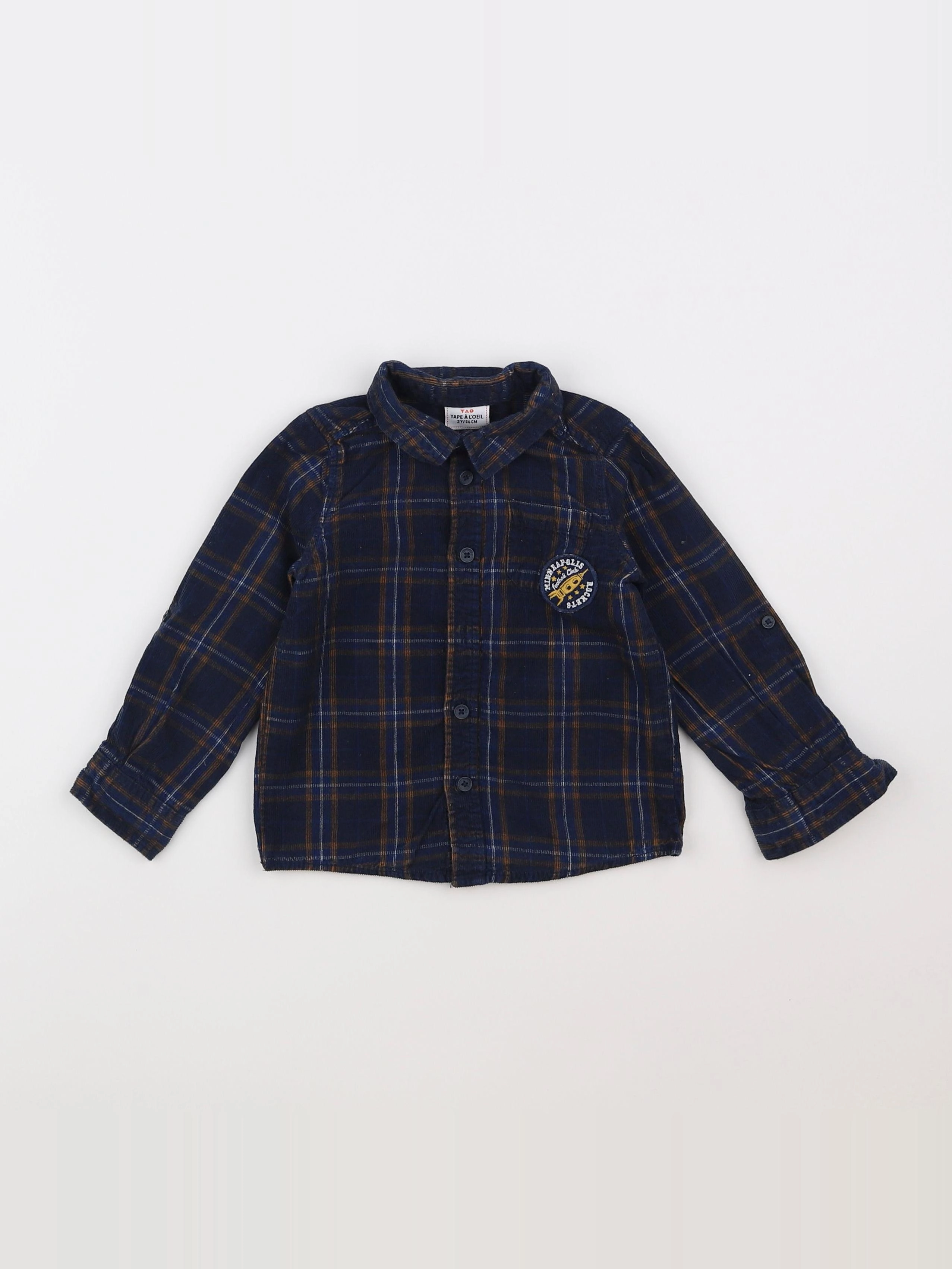 Tape à l'oeil - chemise bleu, marron - 2 ans