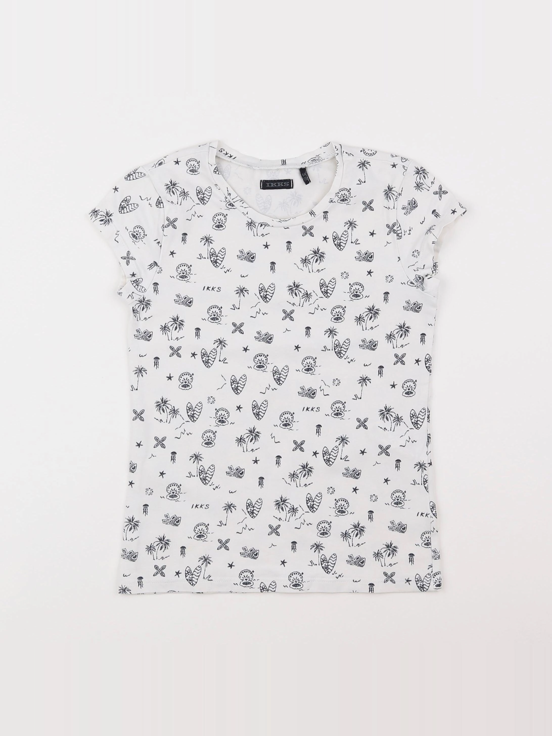 IKKS - tee-shirt blanc, gris - 6 ans