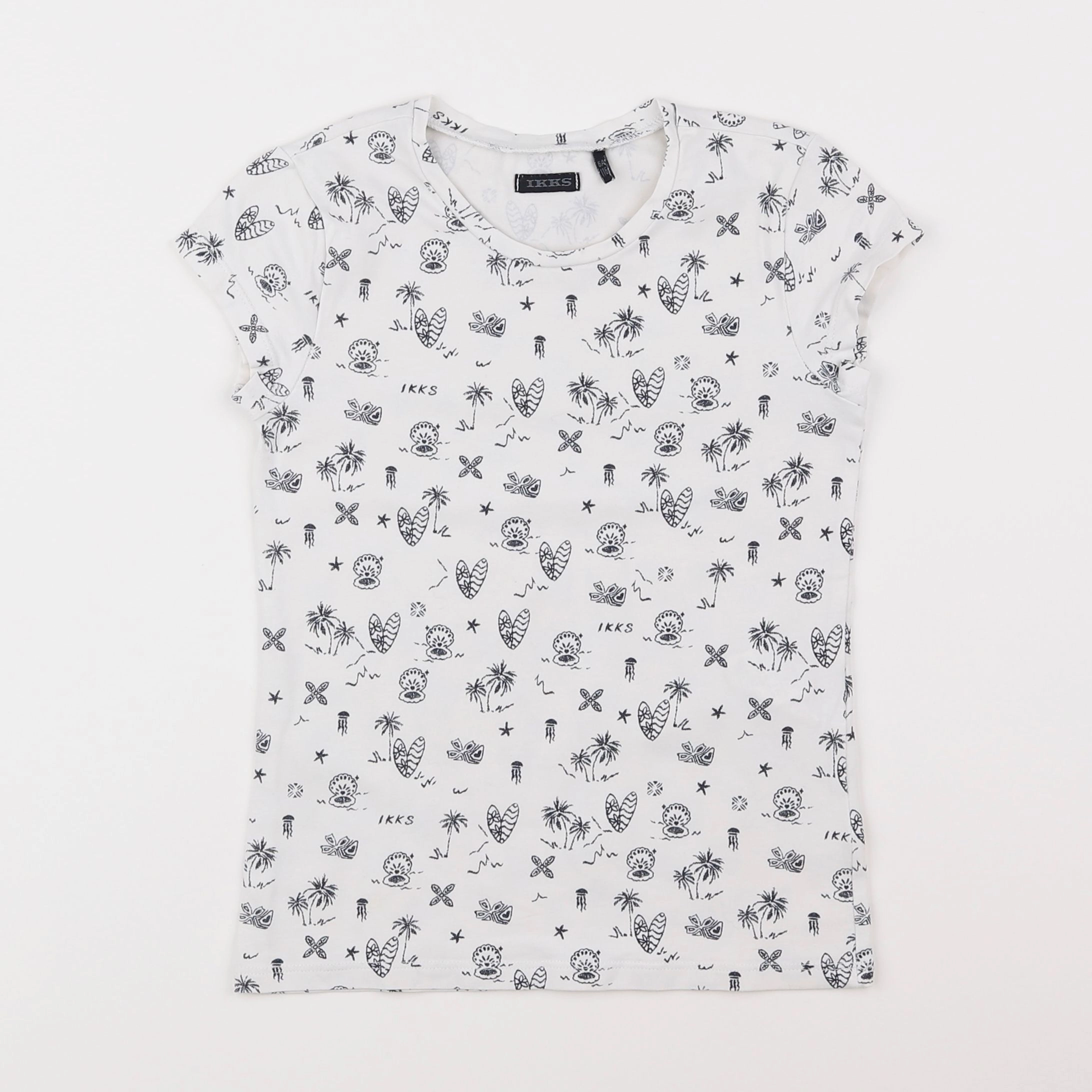 IKKS - tee-shirt blanc, gris - 6 ans