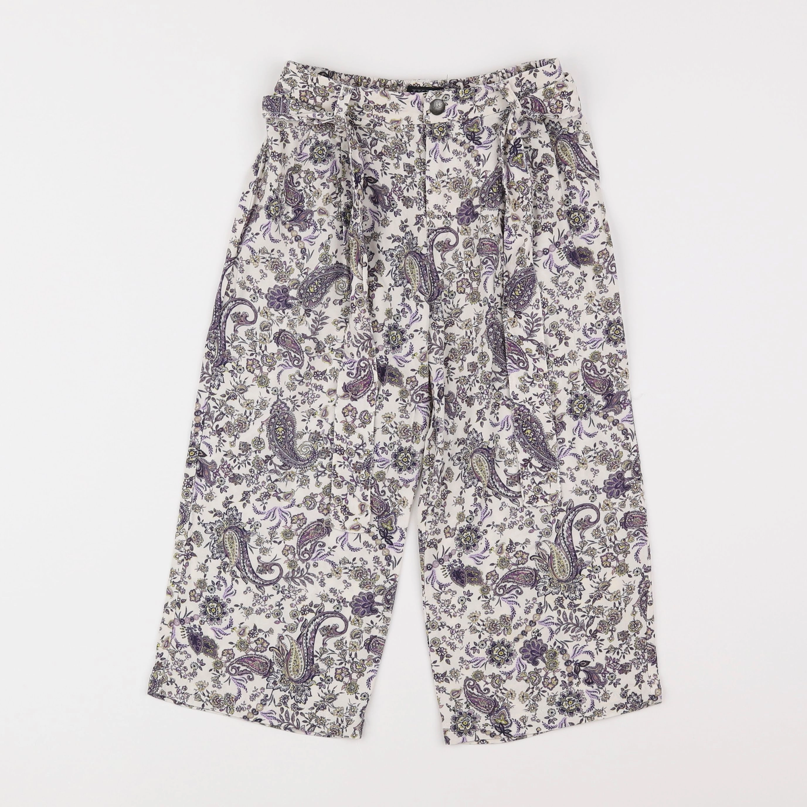 IKKS - pantalon blanc, violet - 6 ans