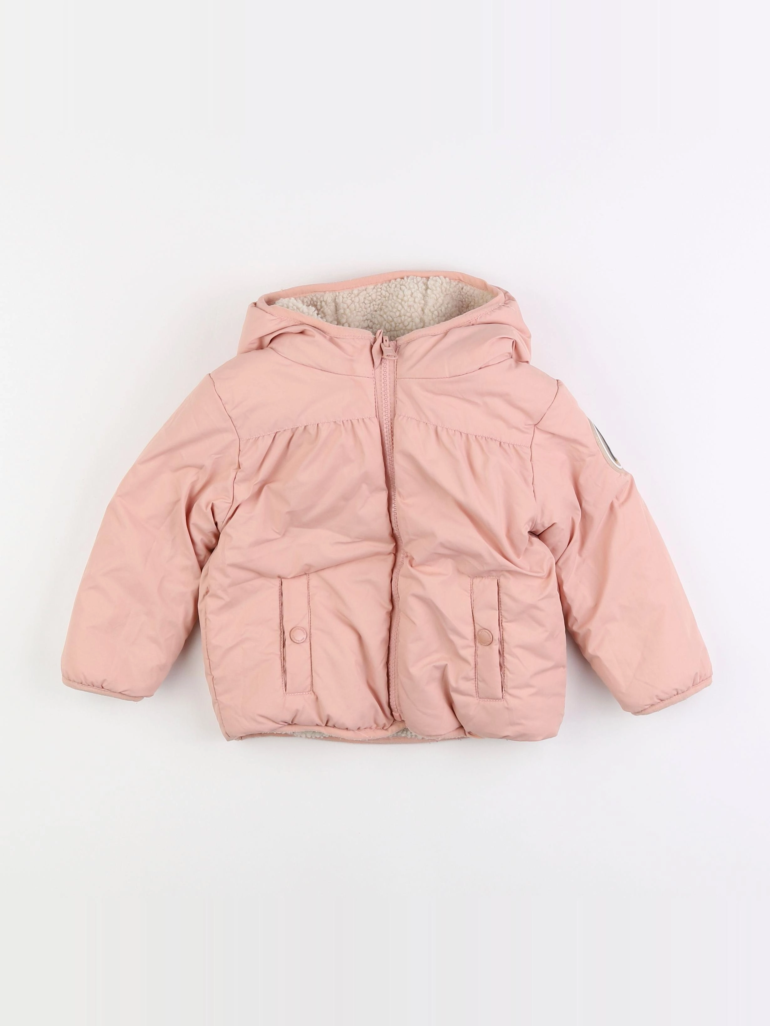 Vertbaudet - doudoune réversible rose - 2 ans