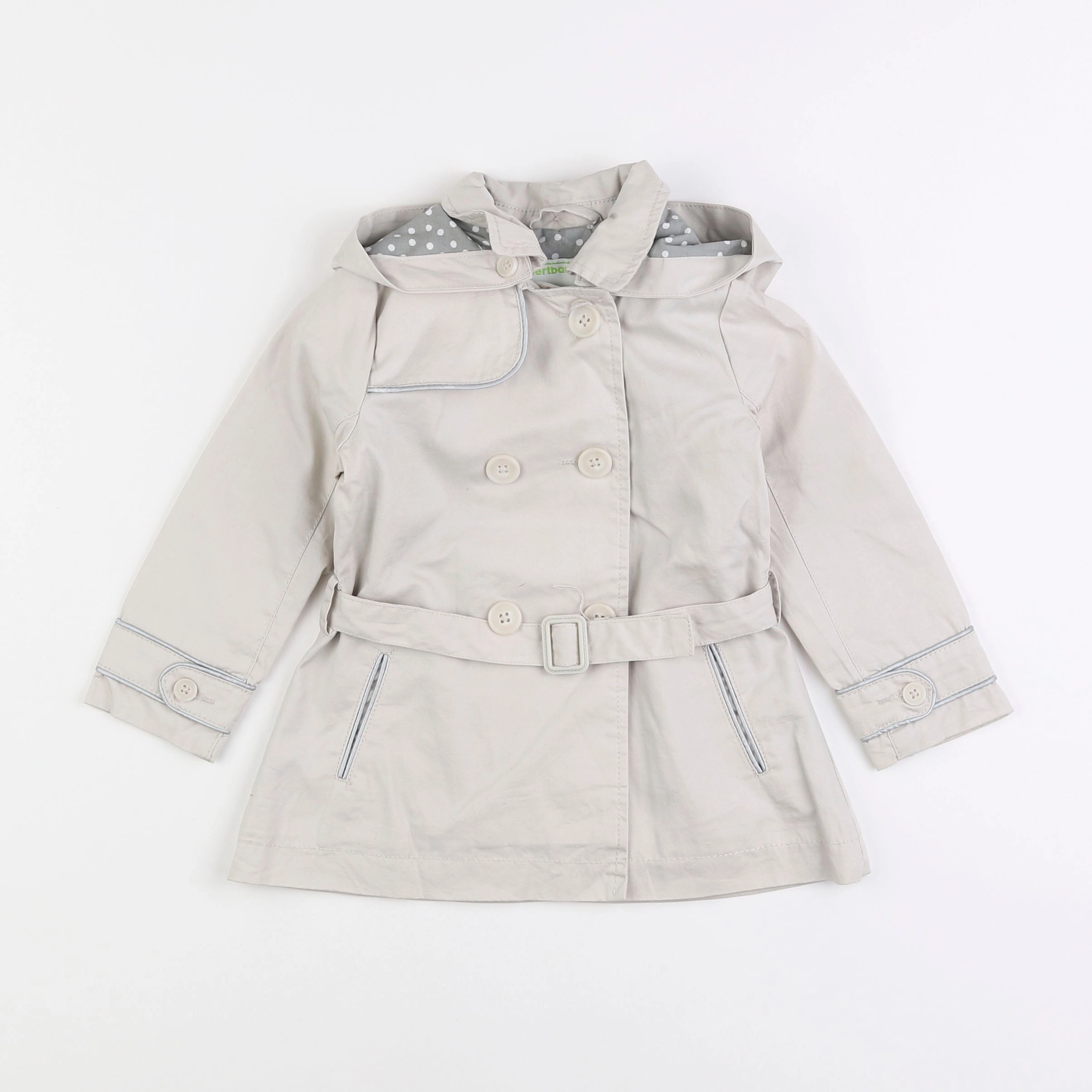 Vertbaudet - trench gris - 2 ans