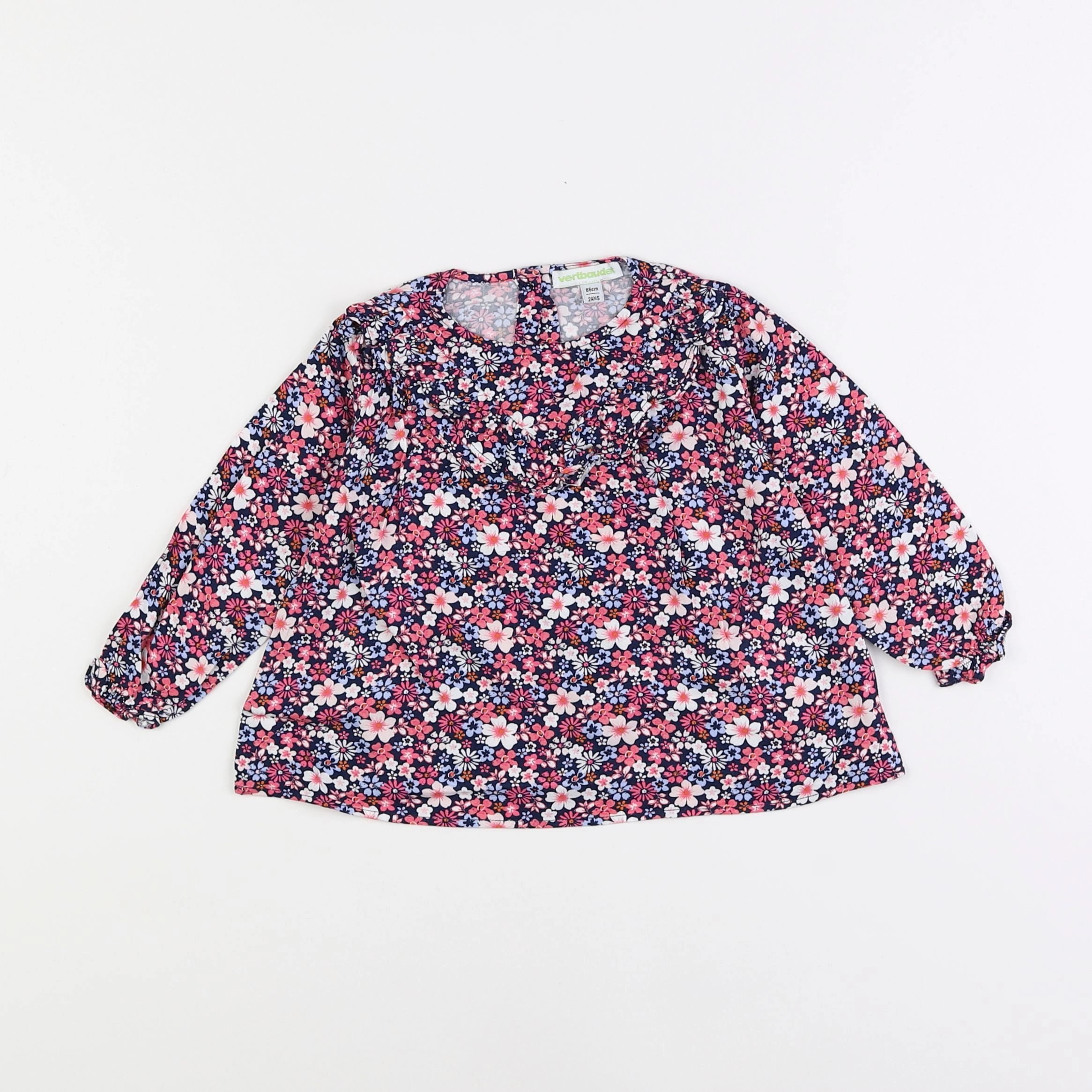 Vertbaudet - blouse rose, bleu - 2 ans
