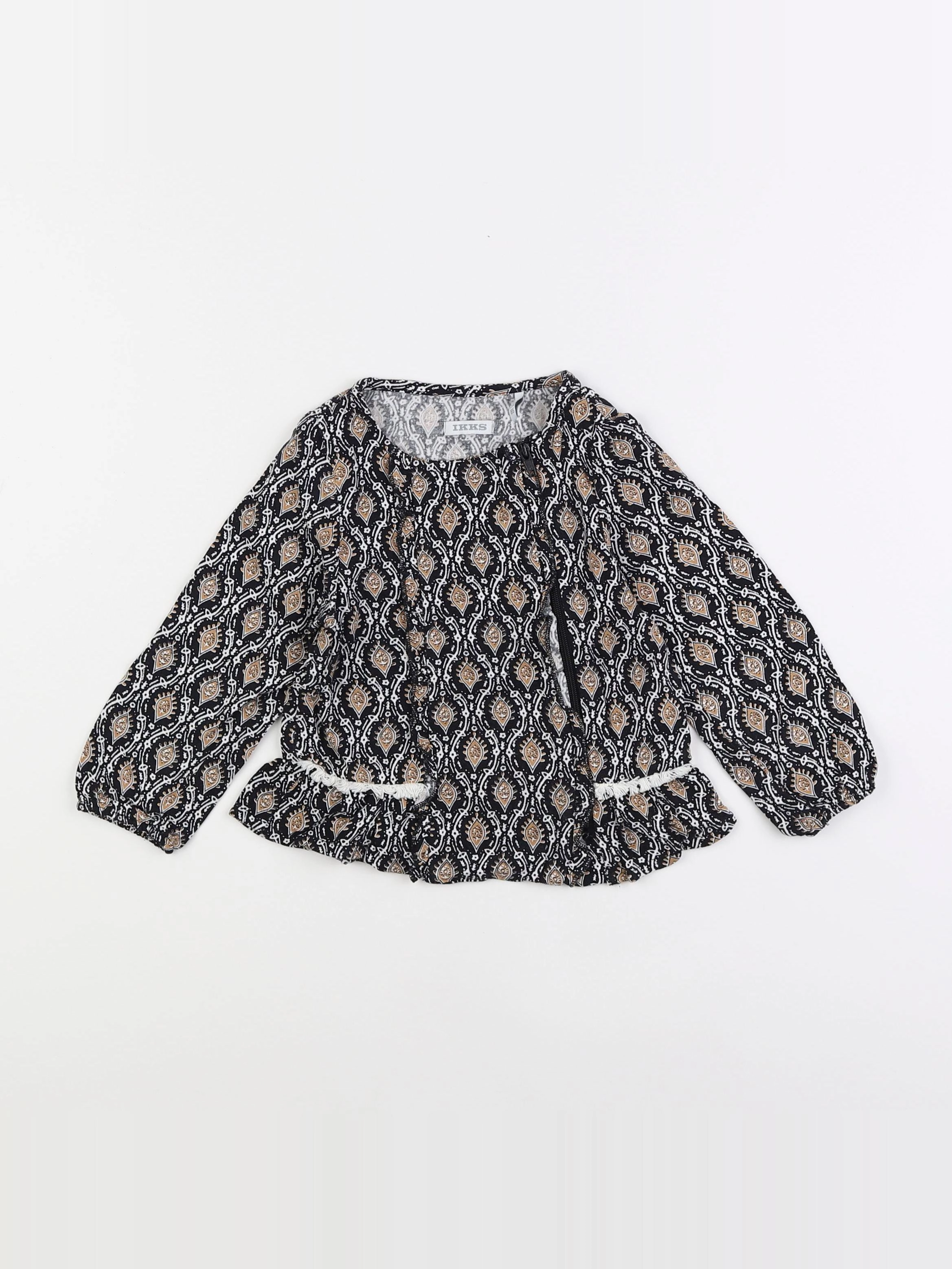 IKKS - blouse marron, noir - 2 ans