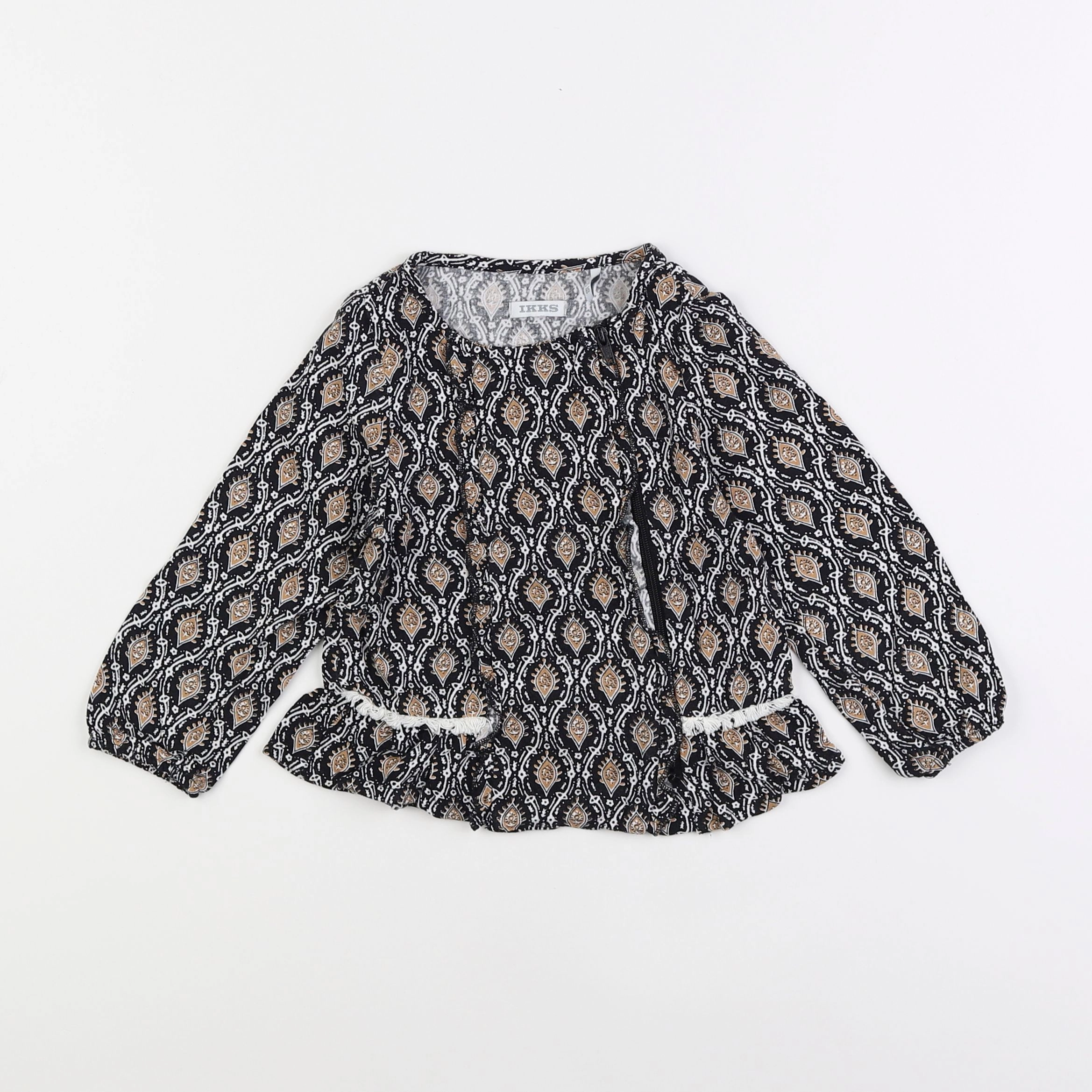 IKKS - blouse marron, noir - 2 ans