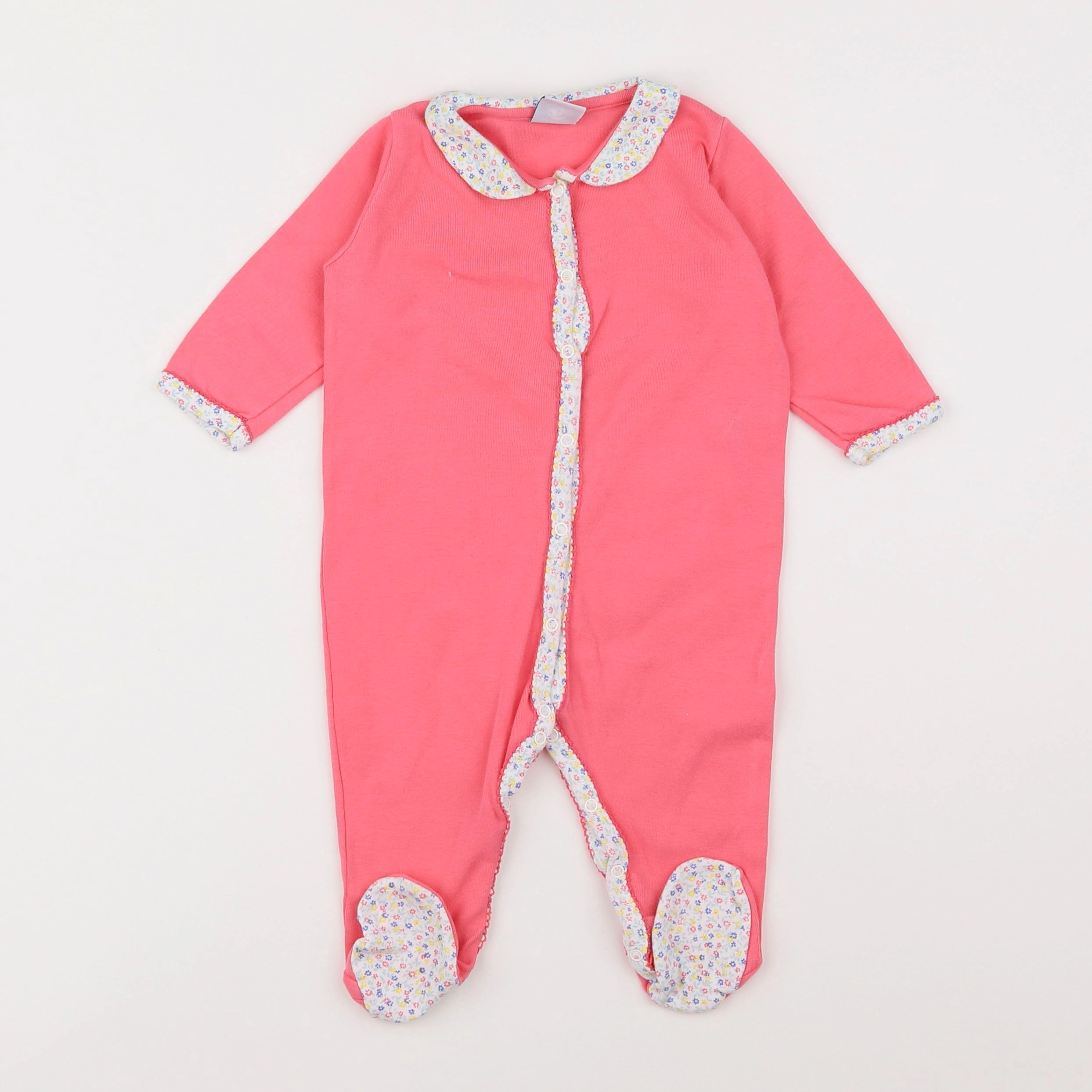 Petit Bateau - pyjama coton rose - 6 mois