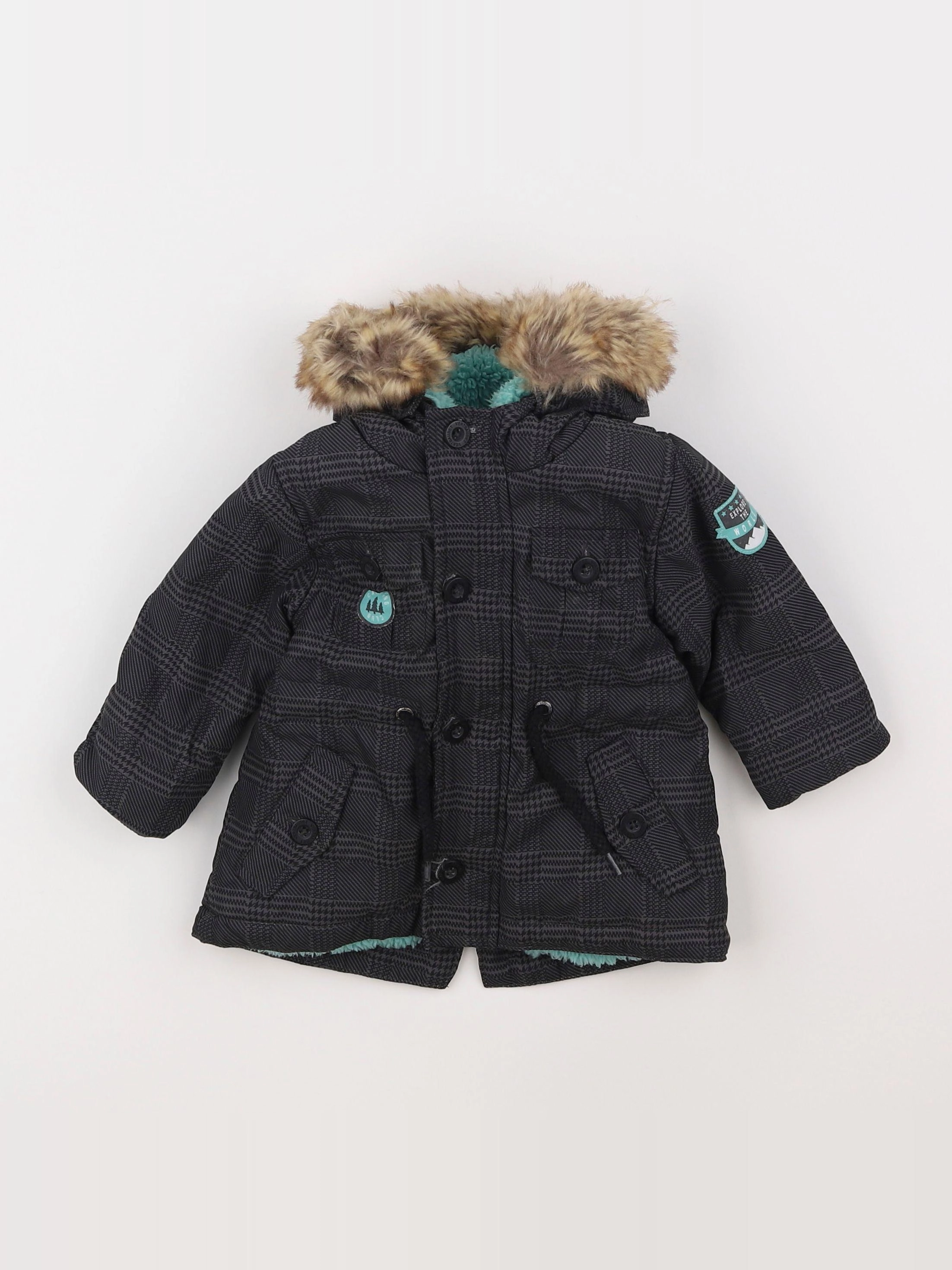 Vertbaudet - parka gris - 6 mois