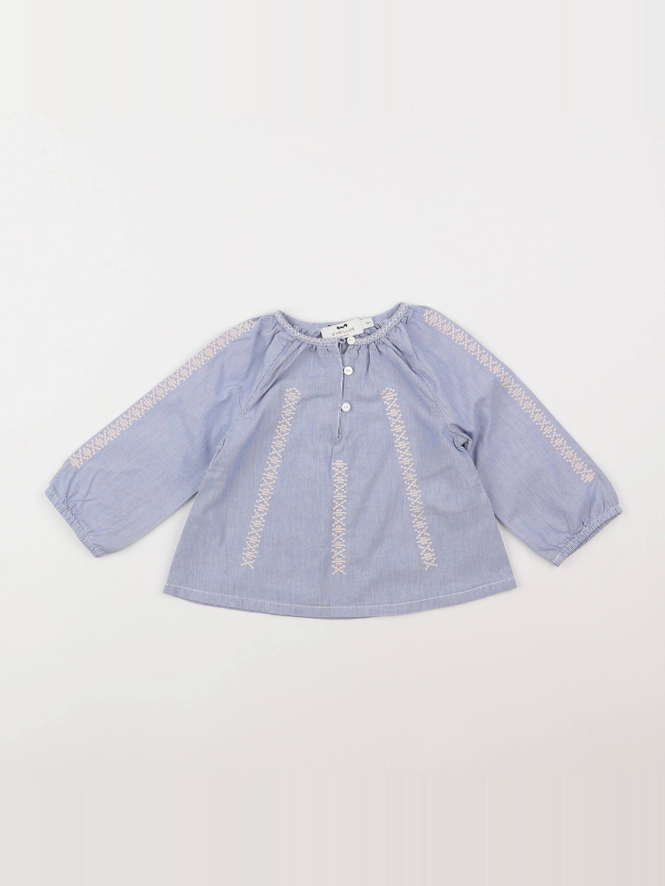 Cyrillus - blouse bleu - 12 mois