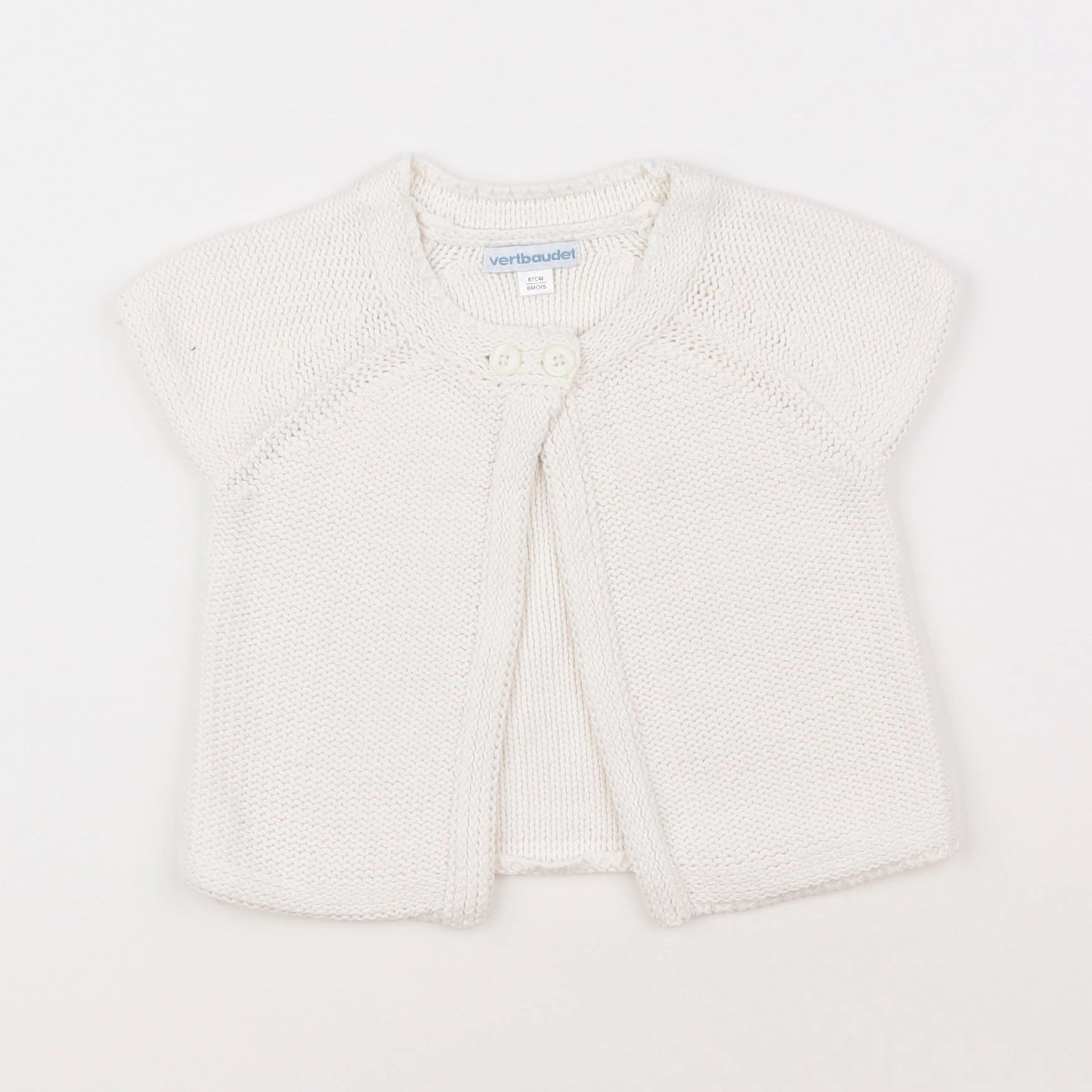 Vertbaudet - gilet blanc - 6 mois