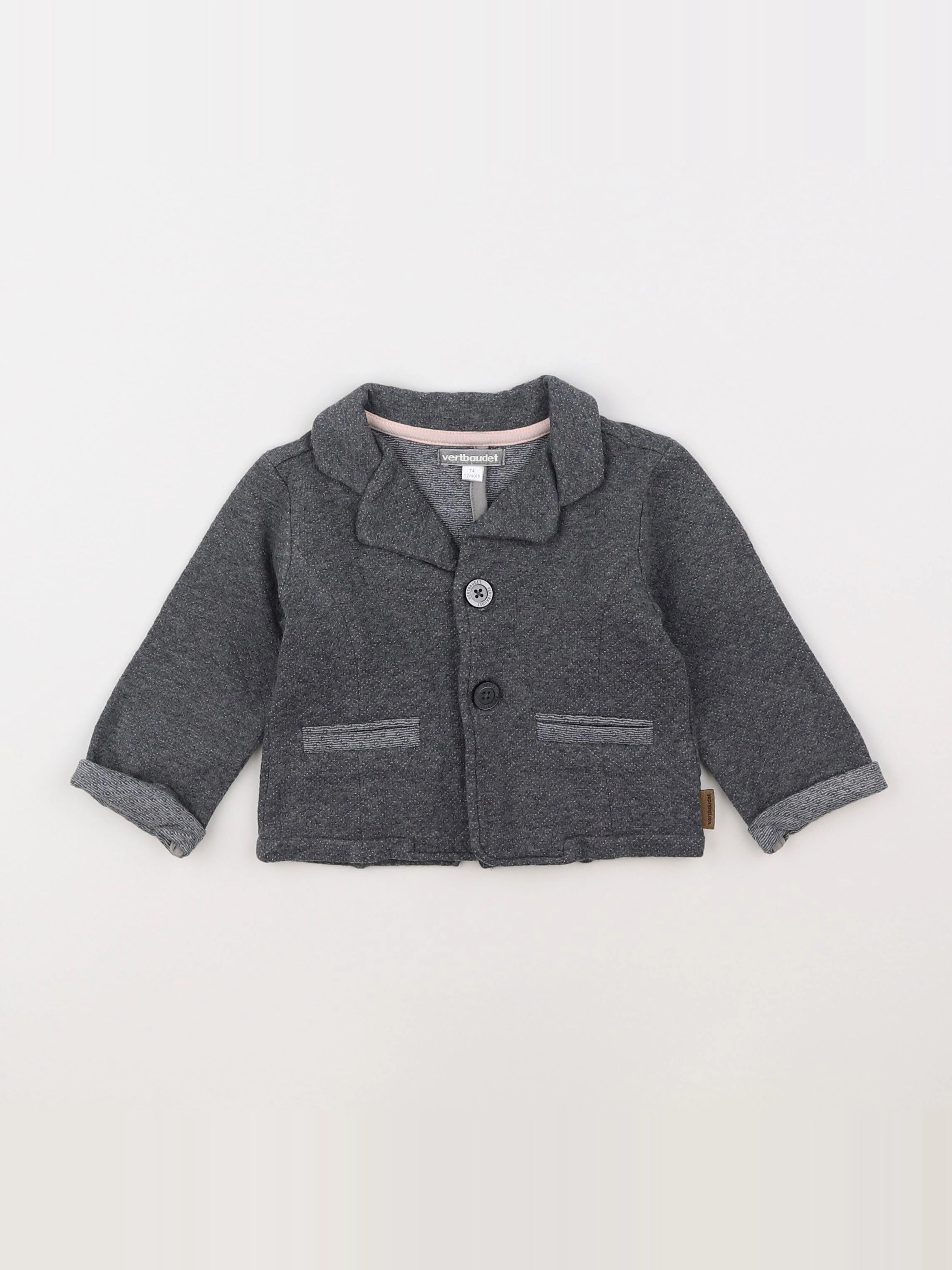 Vertbaudet - veste gris - 6 mois