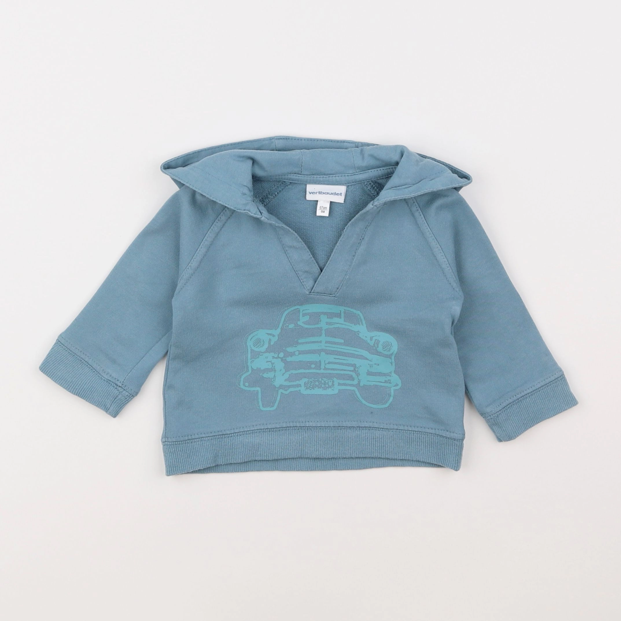 Vertbaudet - sweat bleu - 6 mois