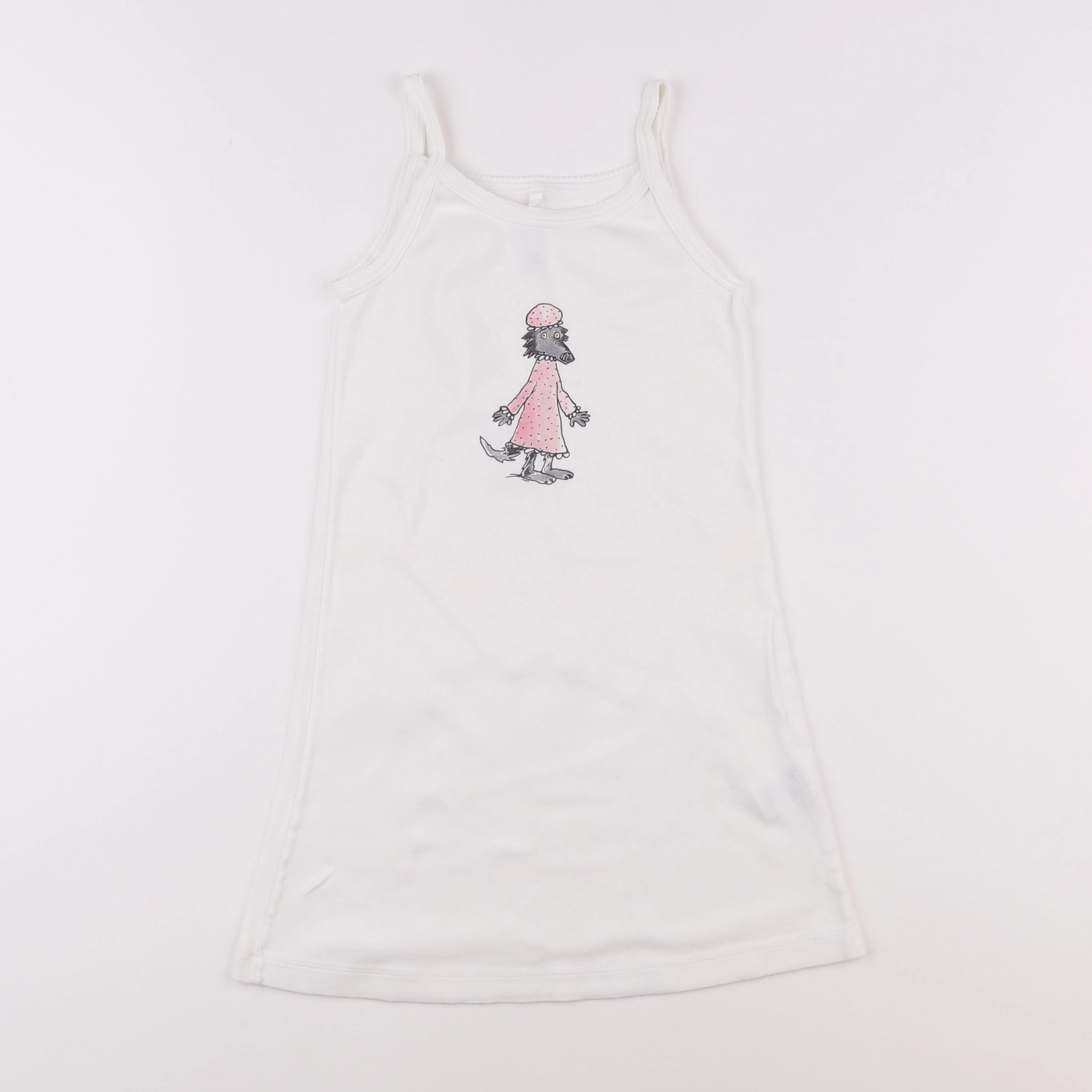 Petit Bateau - chemise de nuit coton blanc - 8 ans