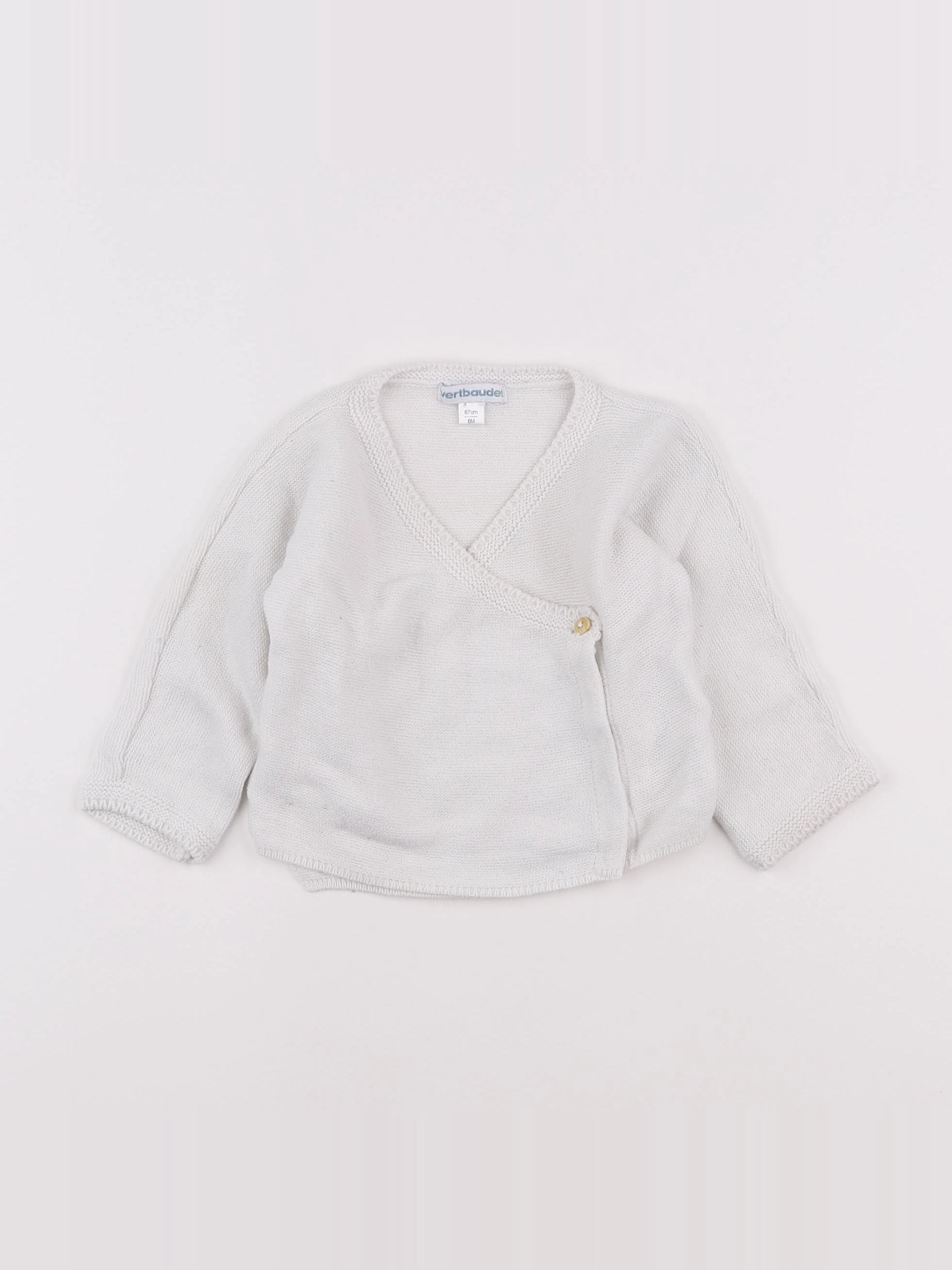 Vertbaudet - gilet blanc - 6 mois