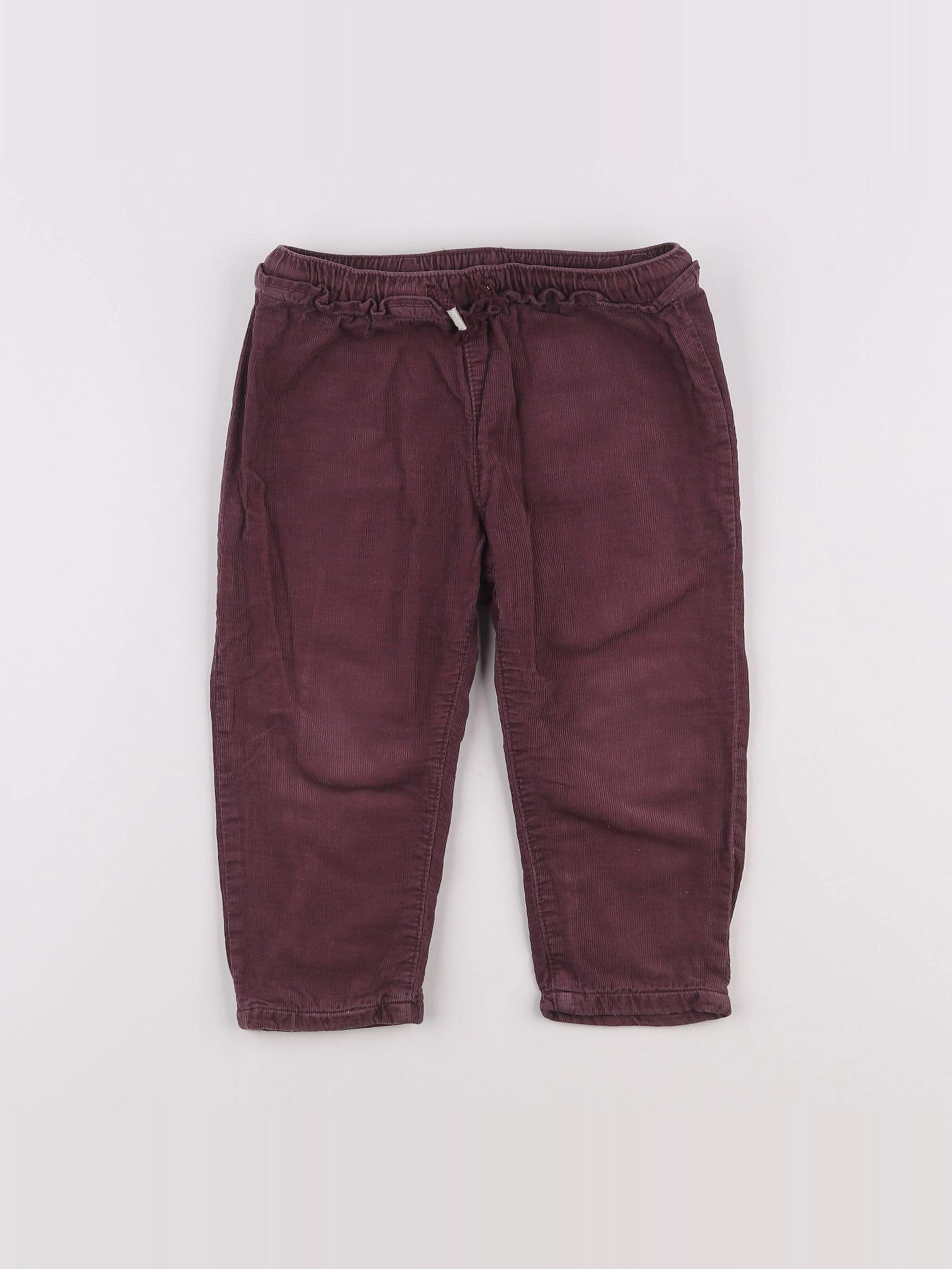 H&M - pantalon rouge - 9/12 mois