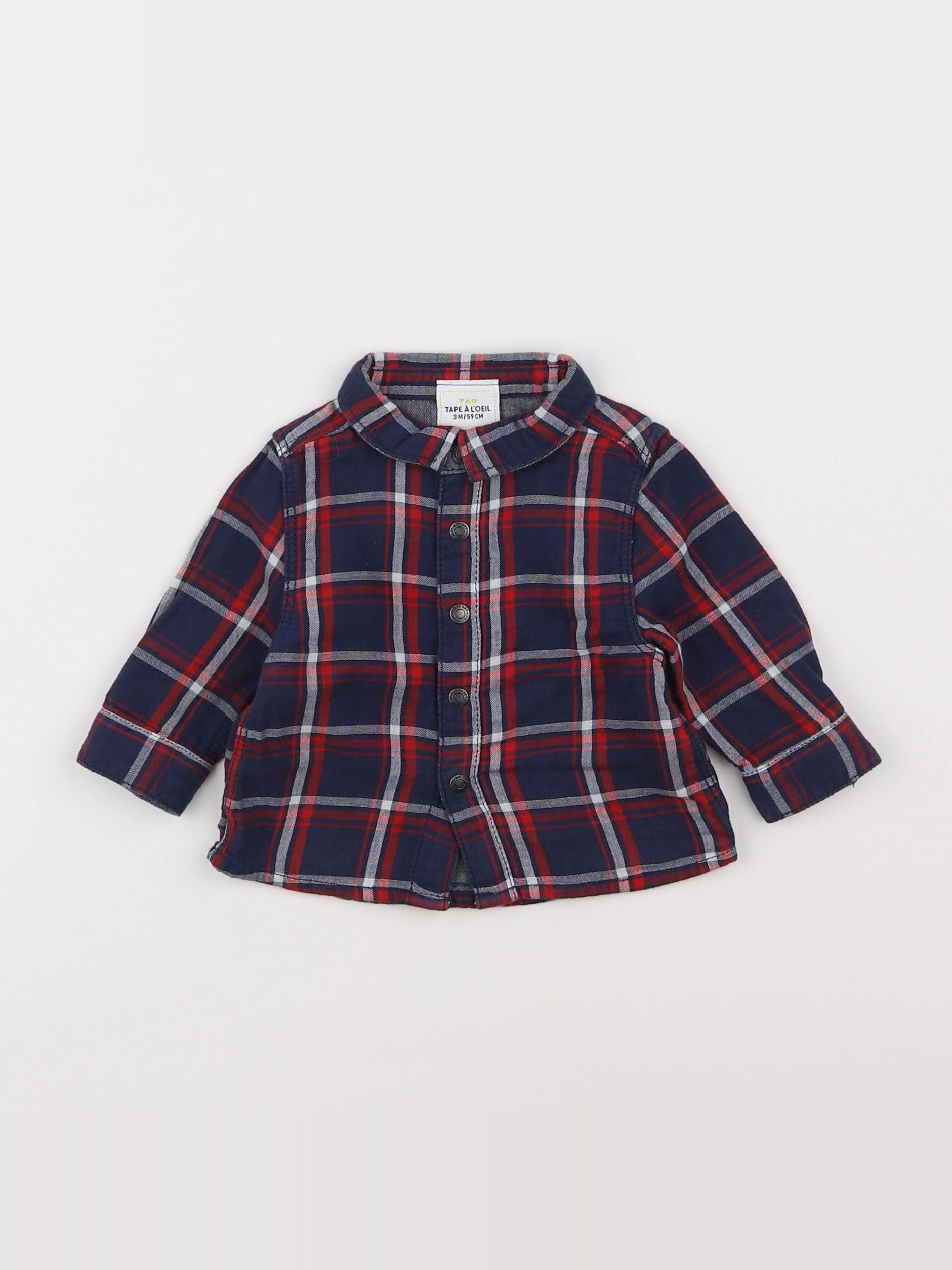 Tape à l'oeil - chemise bleu, rouge - 3 mois