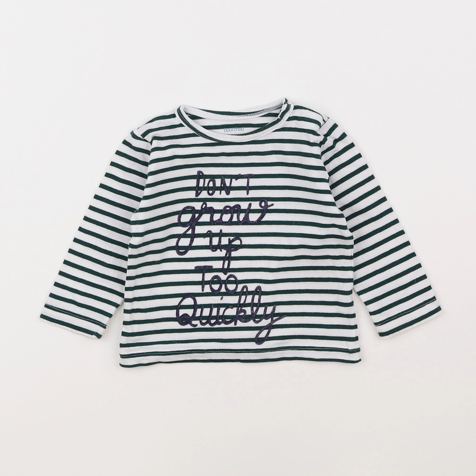 Boutchou - tee-shirt blanc, vert - 6 mois
